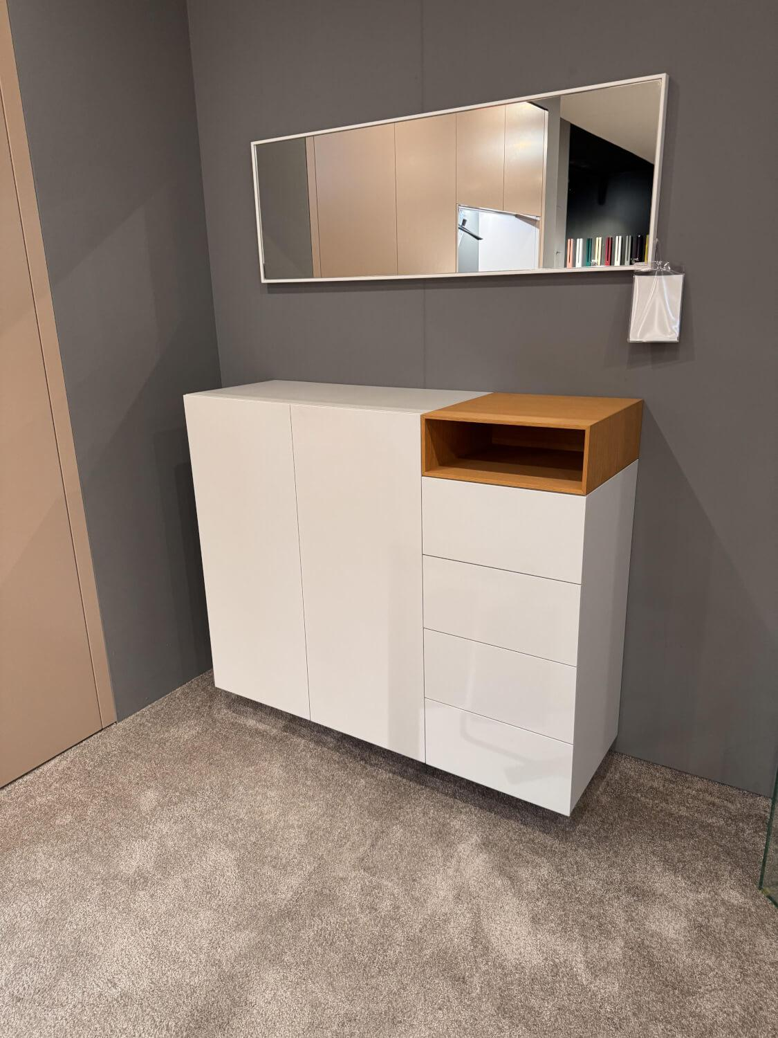 Schönbuch - Sideboard Lack Basisfarbe Grau Weiß Offenes Element Eiche Natur Geölt Mit 2 Türen Und 4 Schubkästen - 6