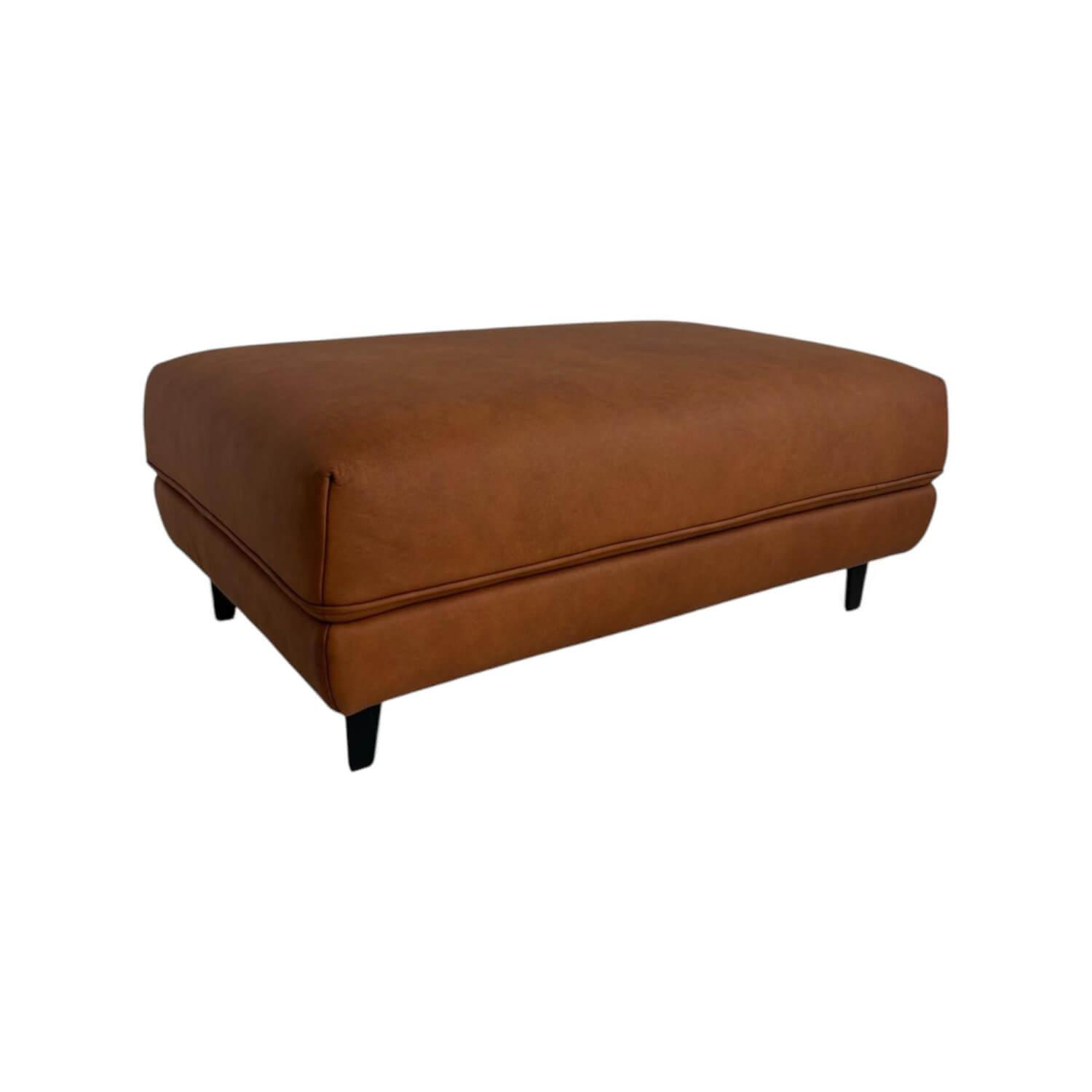 himolla - Sofahocker 1456 Leder Leonessa Almond Braun Gestell Metall Schwarz Pulverbeschichtet - 3