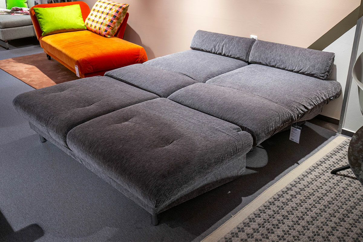 Brühl - Schlafsofa Quint Stoff 2065 0096 Anthrazit Füße Metall Verchromt - 2