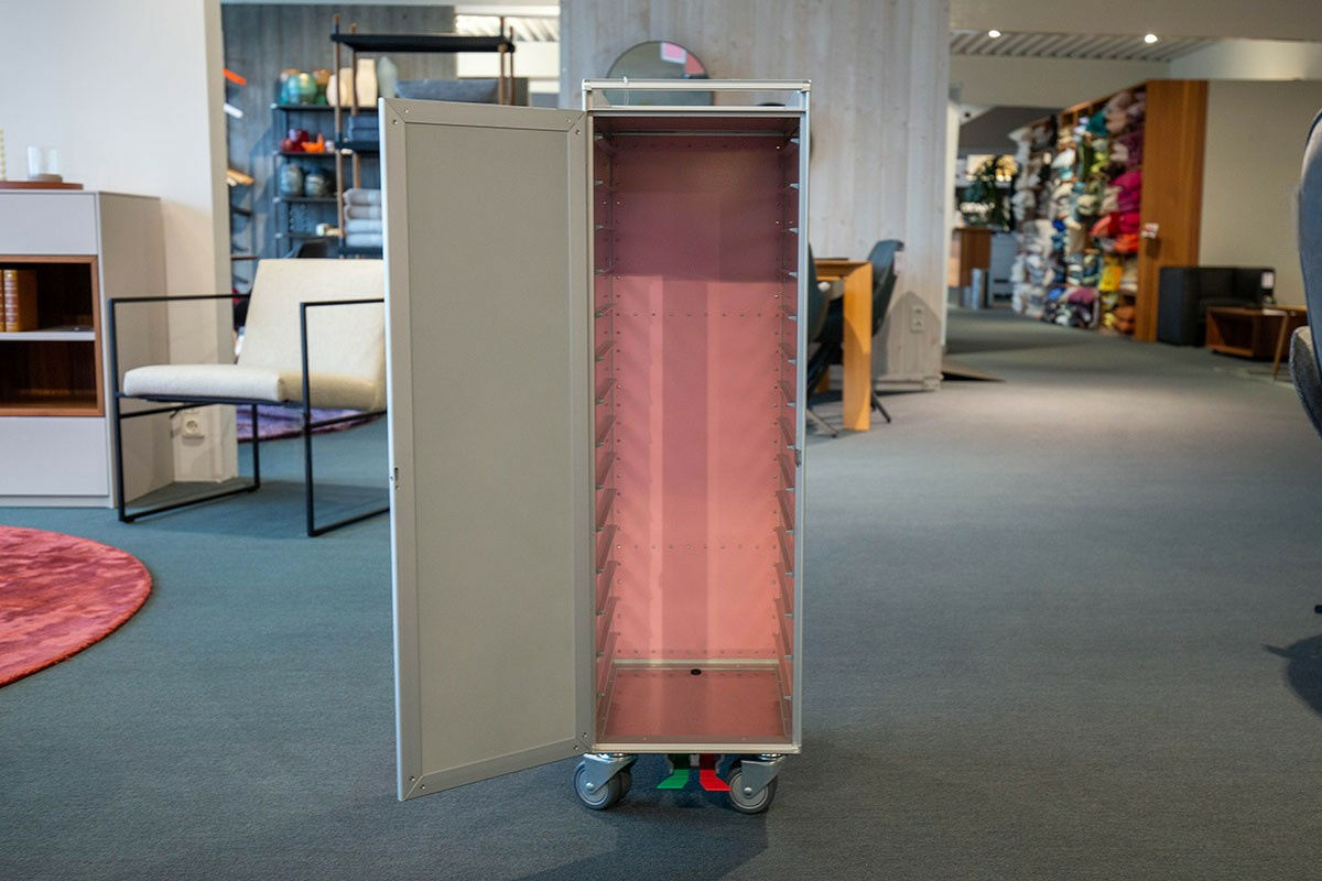 Bordbar - Flugzeugtrolley Aluminiumprofile Edelstahlbleche Powder Rosa Doppellenkrollen Ohne Schübe Und Boden - 7
