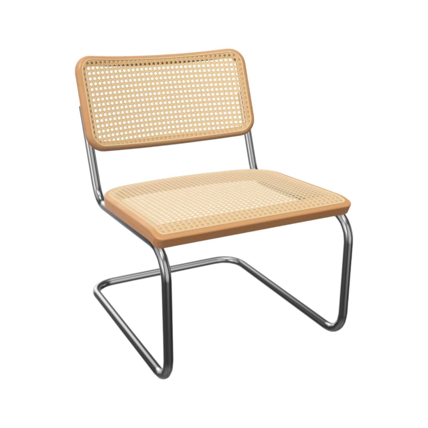 Thonet - Freischwinger S 32 VL Geflecht Buche Natur Klar Lackiert Gestell Chrom - 1