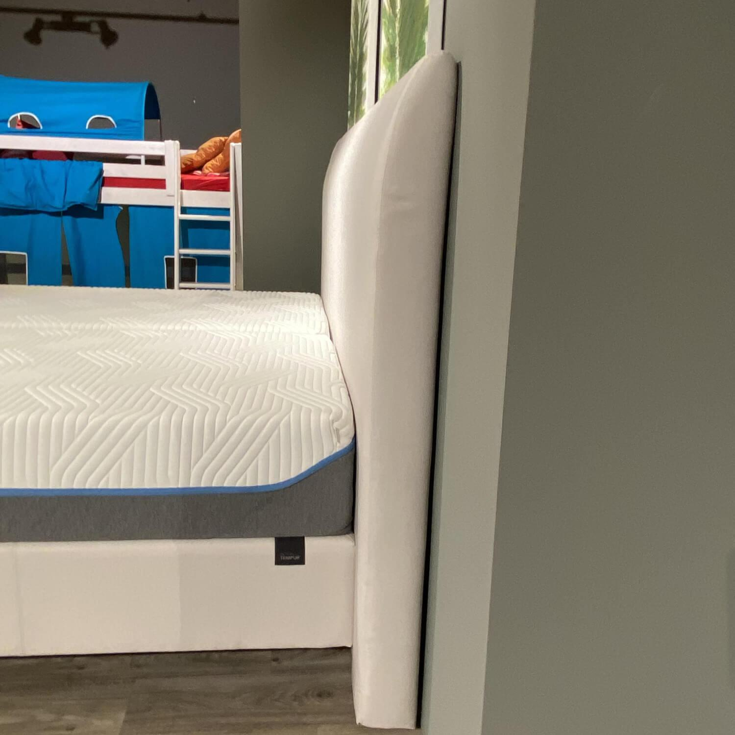 Tempur - Boxspringbett Flat Stoff White 9130 Weiß Eiche mit 2 Matratzen - 6