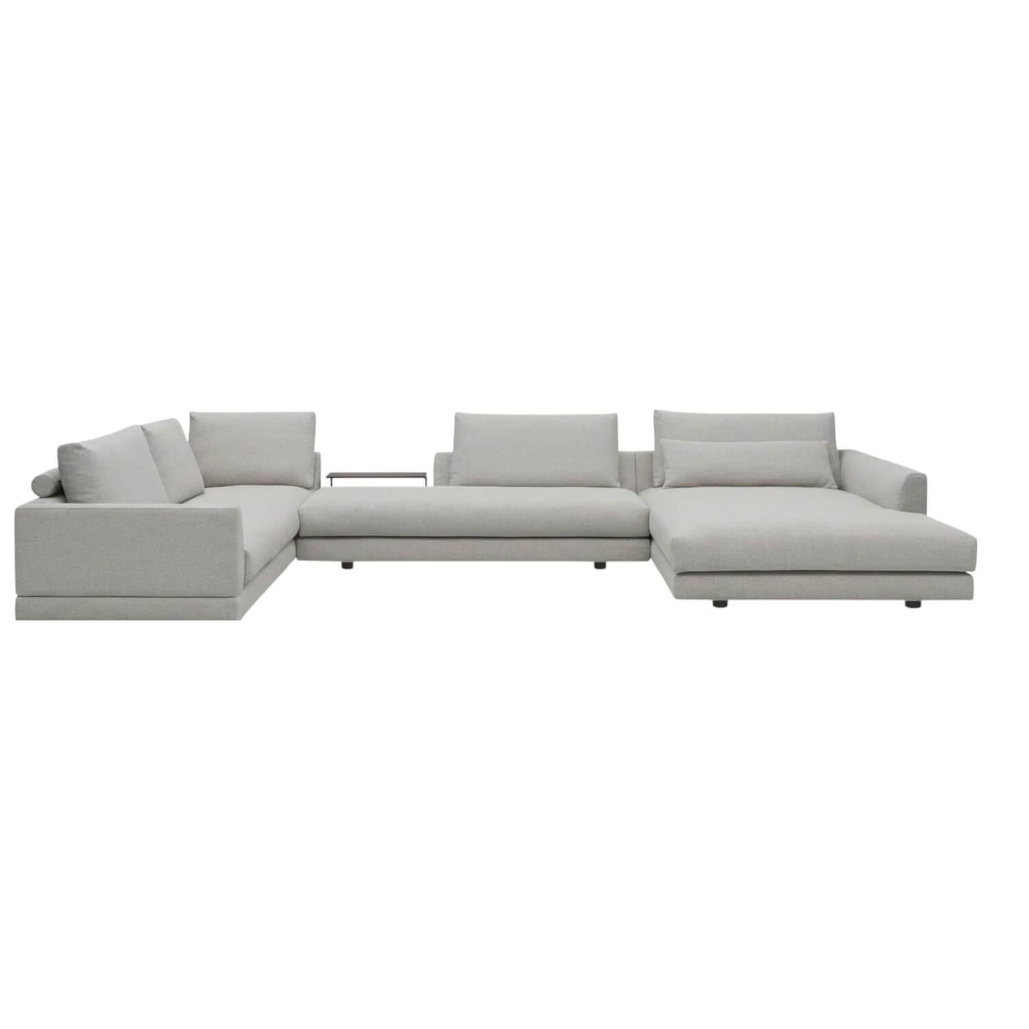 Walter Knoll - Wohnlandschaft WK 592 Milano Stoff Taro 45 Kiesel 98 Grau Inkl. Ablagetisch Keramik St. Laurent Gestell Schwarz - 1