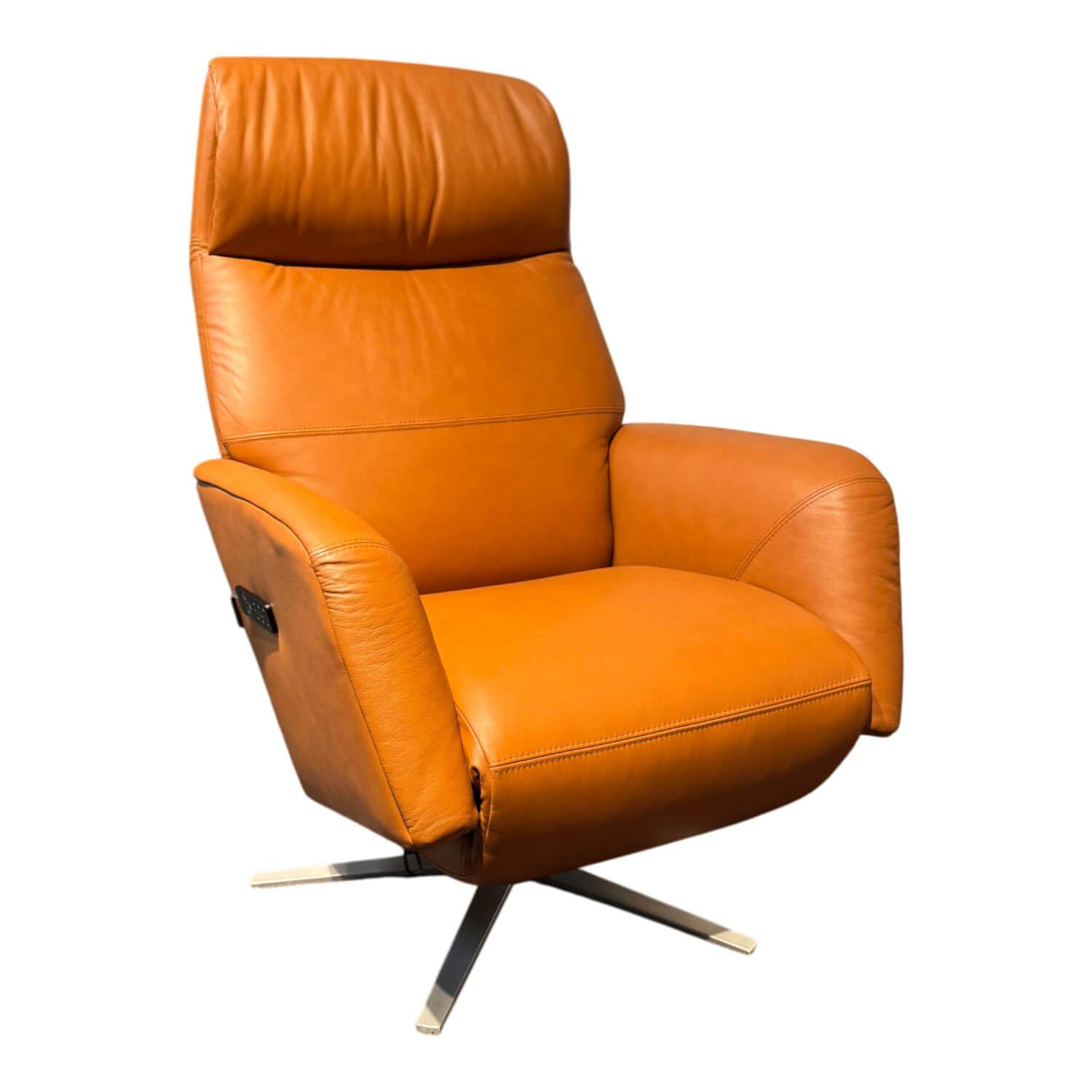 Stressless - Sessel Scott Leder Paloma Cognac Orange Gestell Chrom mit Verstellfunktion - 1