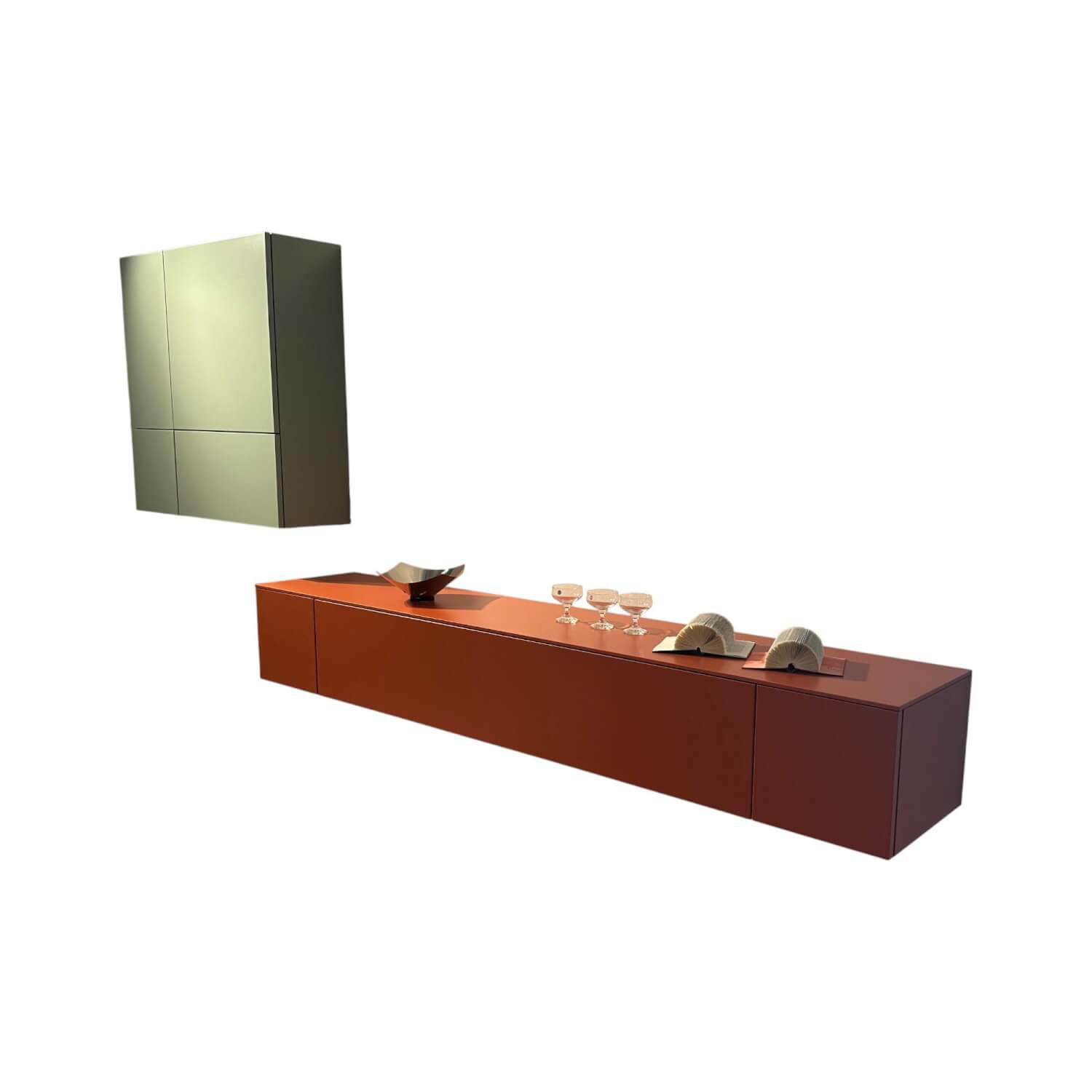 Hülsta - Wohnwand Neo Lack NCS S3050 Orange Und NCS S3010 Grün - 1