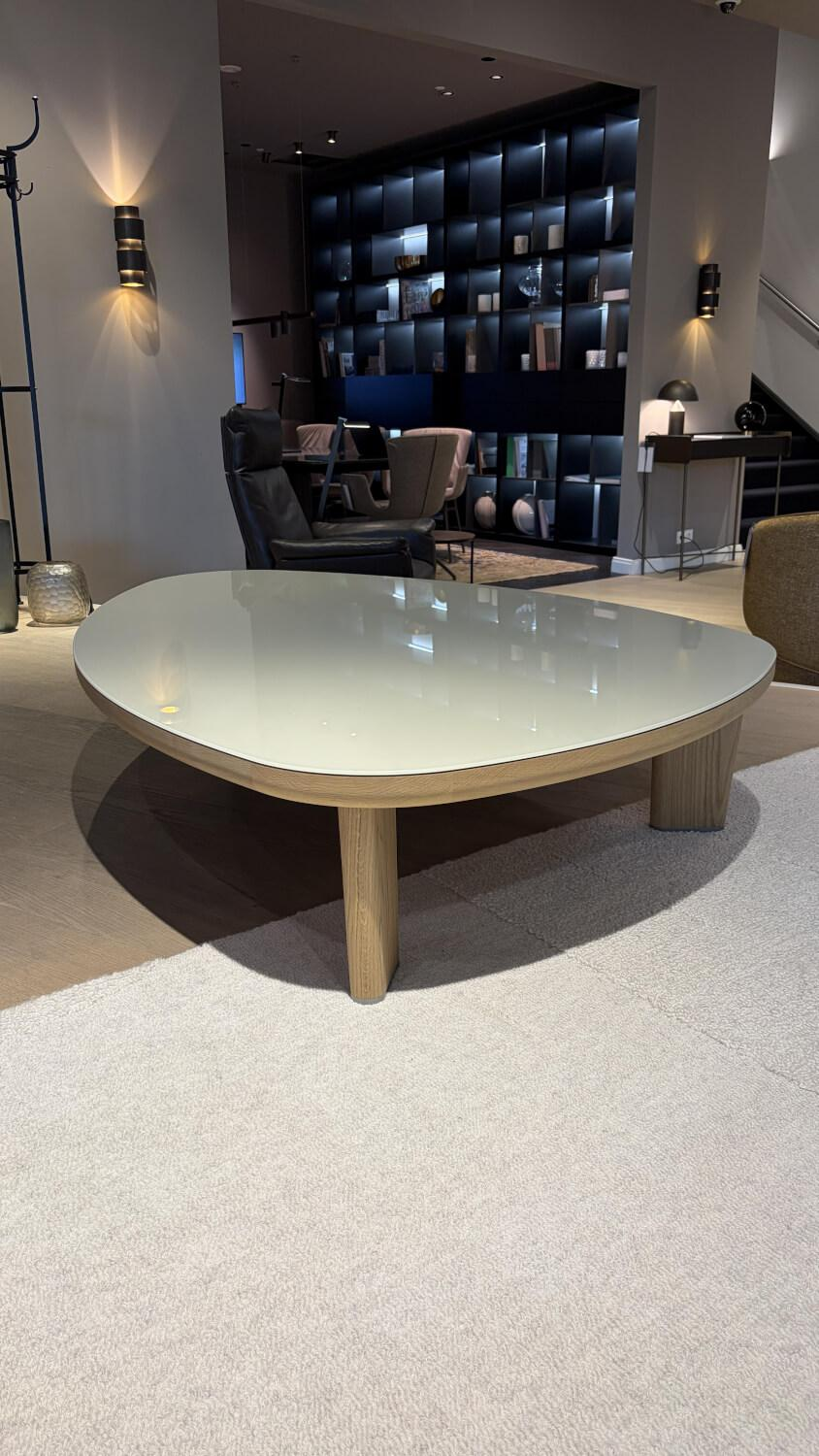 Flexform - Beistelltisch Arnold In Beige Glassplatte Mit Braunem Gestell - 4