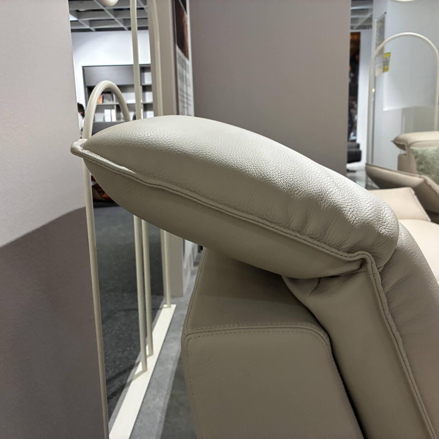 Erpo - Sofagarnitur Avantgarde 965 Leder Pearl 43.210 Beige Gestell Metall Hochglanz Verchromt - 6