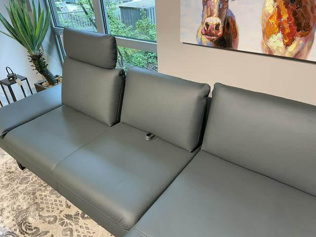 Activineo - Ecksofa Bergamo Leder W2 Opal Grün Gestell Schwarz - 6