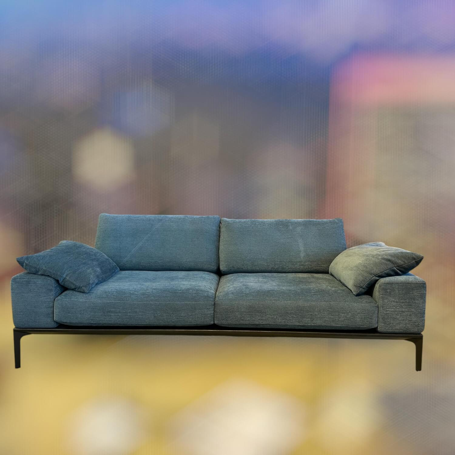 Bielefelder Werkstätten - Sofa Spirit Stoff Sienna BW1717-151 Grau Blau Gestell Metall Schwarz - 2