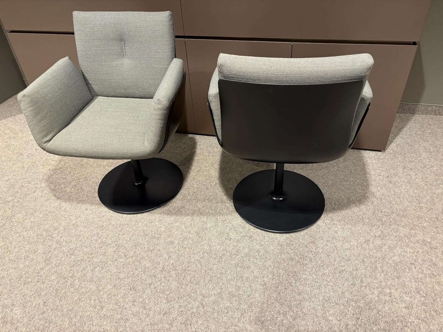 COR - 2er-Set Alvo 854 Stoff 7145 Taupe Grau Tellerfuß Schwarz - 5