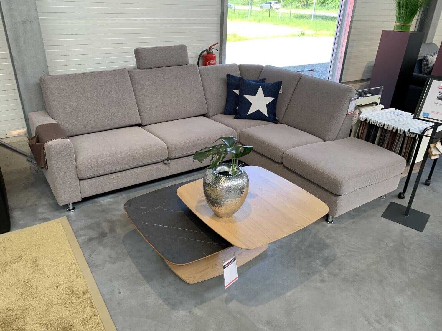 Wima - Ecksofa Trento Stoff Grau mit Sitzvorzug - 2