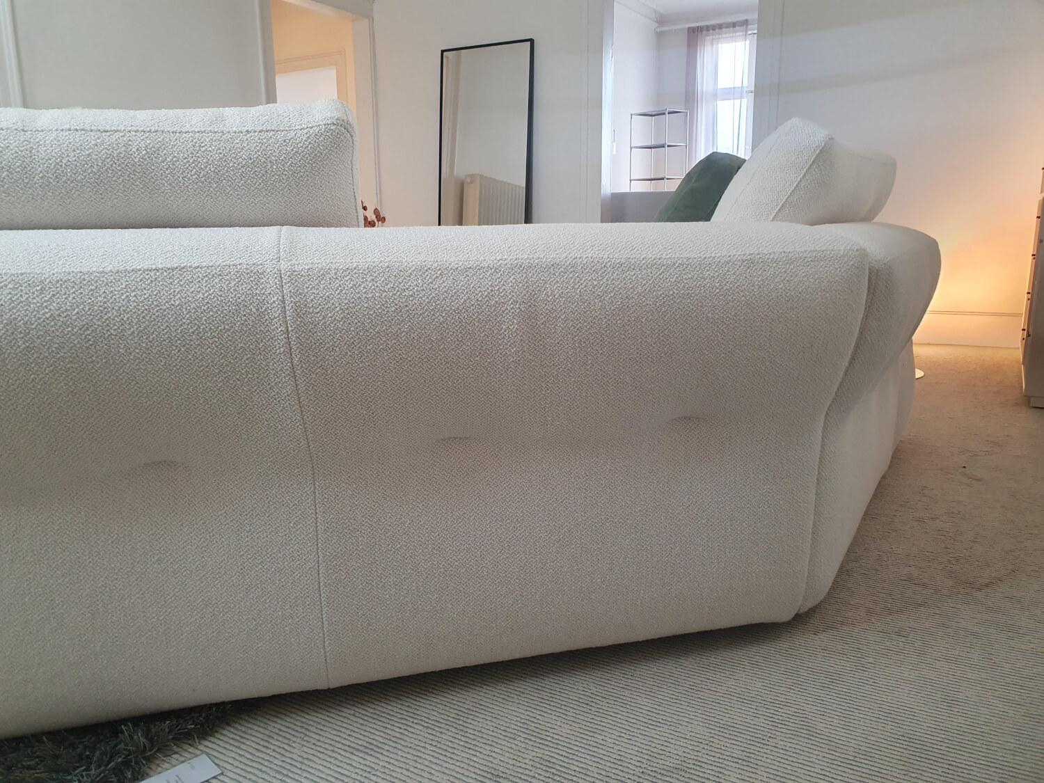 Cassina - Sofa Sengu Bold 565 A2 Stoff L Look Bianco Beige Weiß Mit Halbinsel Links Und Rückenkissen - 3