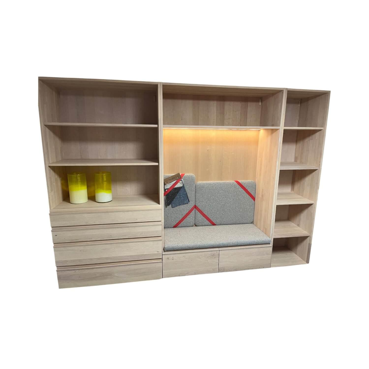 Team 7 - Regal Kids Mit Sitznische Stoff Ripley Rl10 Beige Korpus Erle Weißöl Mit Beleuchtung - 1