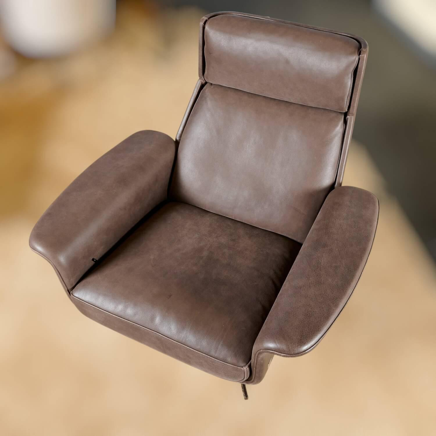Bielefelder Werkstätten - Sessel Legend Leder Java Terra Braun Schale Formsperrholz Kreuzfuß Metall Mit Neigefunktion - 7