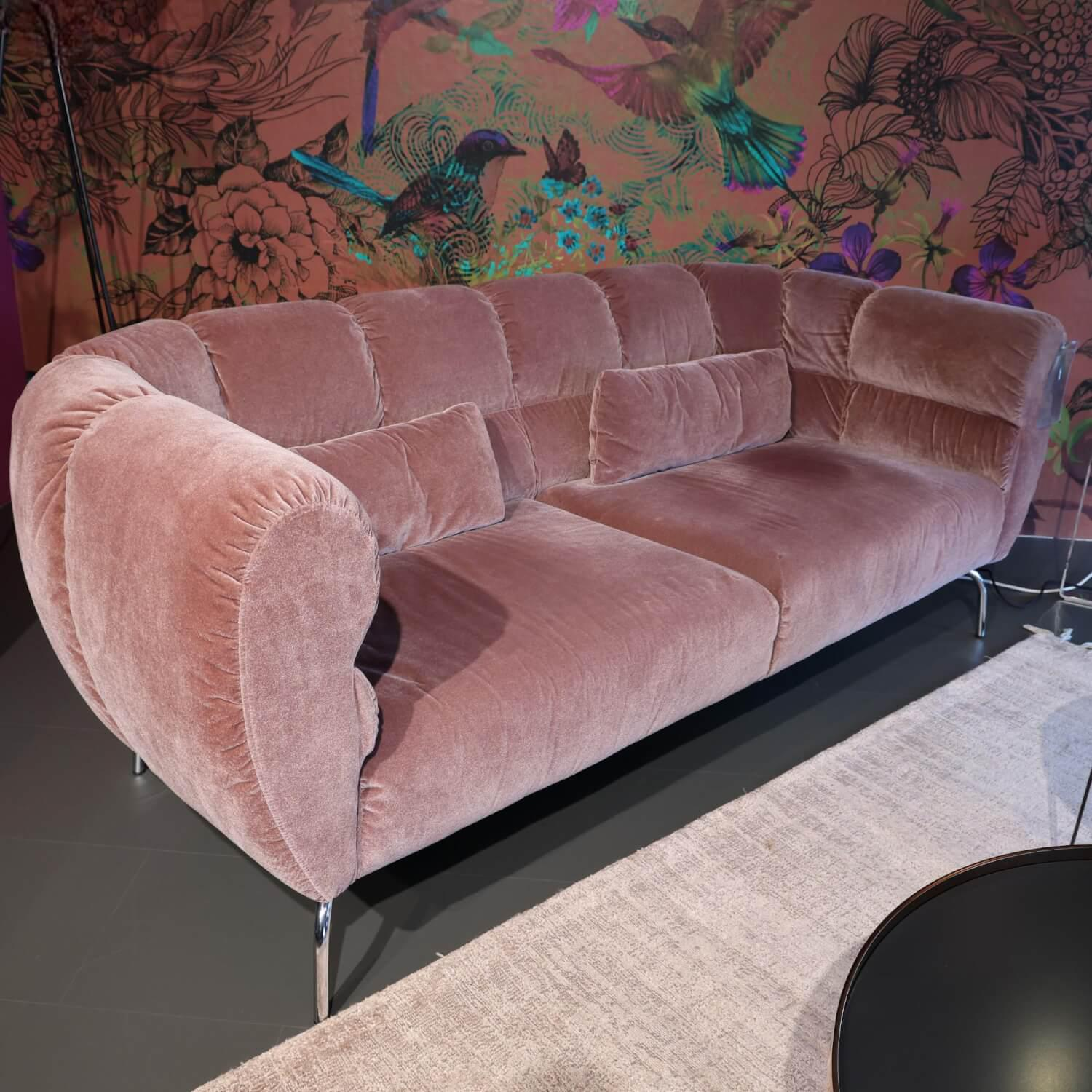 Brühl - Sofa Magnolia 73008 Stoff 4473 0052 Rosa Gestell Metall Verchromt Glänzend - 2