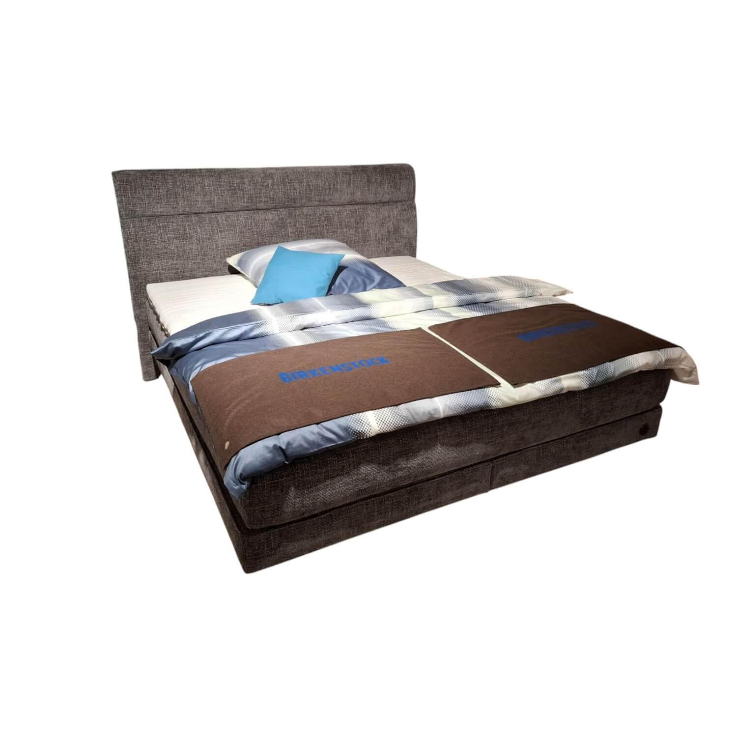 Birkenstock - Boxspringbett Arran Stoff S TRE16 Dunkelgrau Füße Schwebesockel Inklusive Matratze - 1