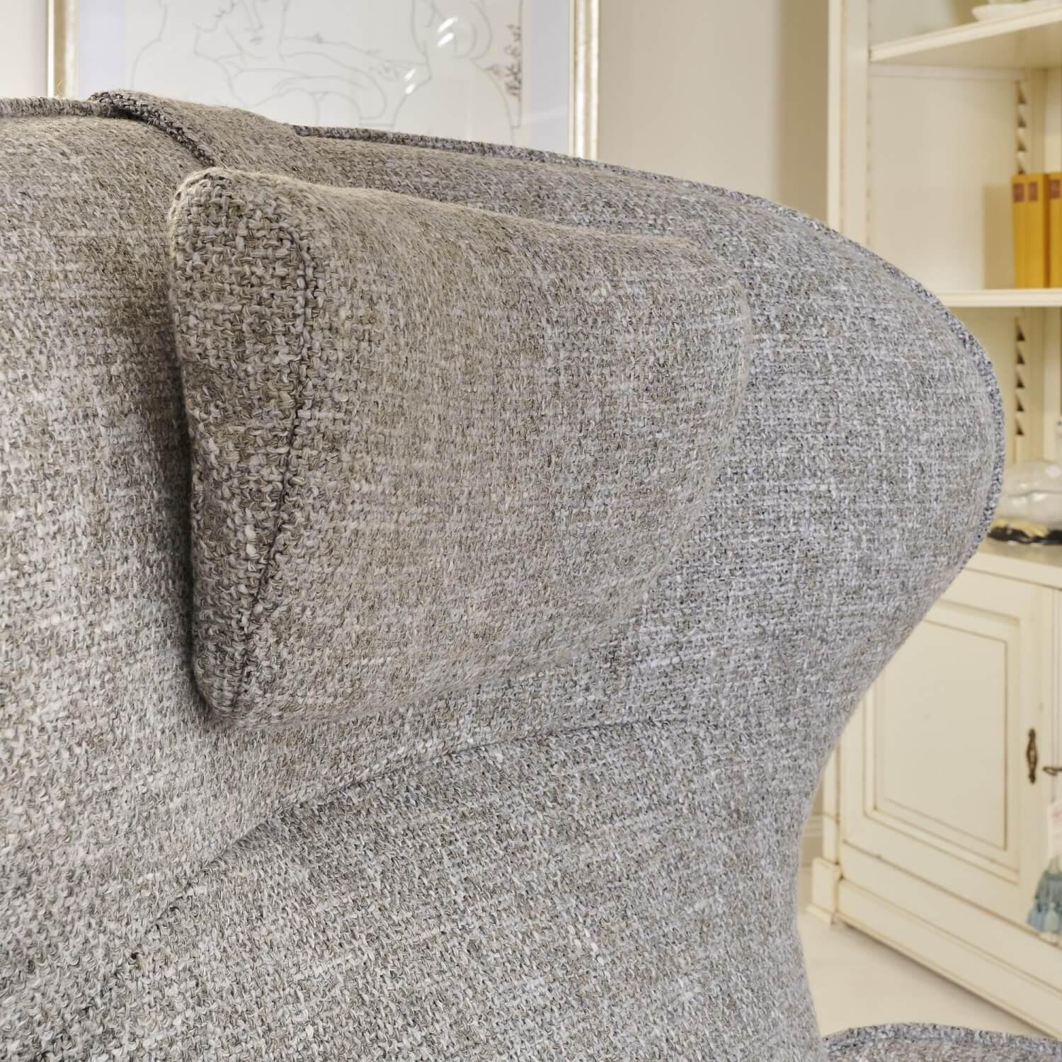 Jori - Funktionssessel Daydreamer Mit Nackenkissen Bezug Innen Stoff Aco 212|F2a Grau Außen Leder Nubuk Creme - 13