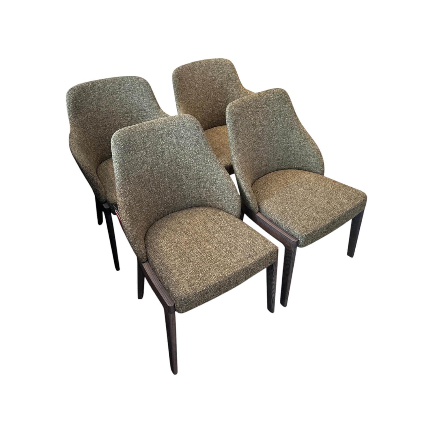 Molteni & C - 4er-Set Stuhl Chelsea Stoff Wait WE742 Olivia Grau Gestell Eiche Graphit Grau - 1