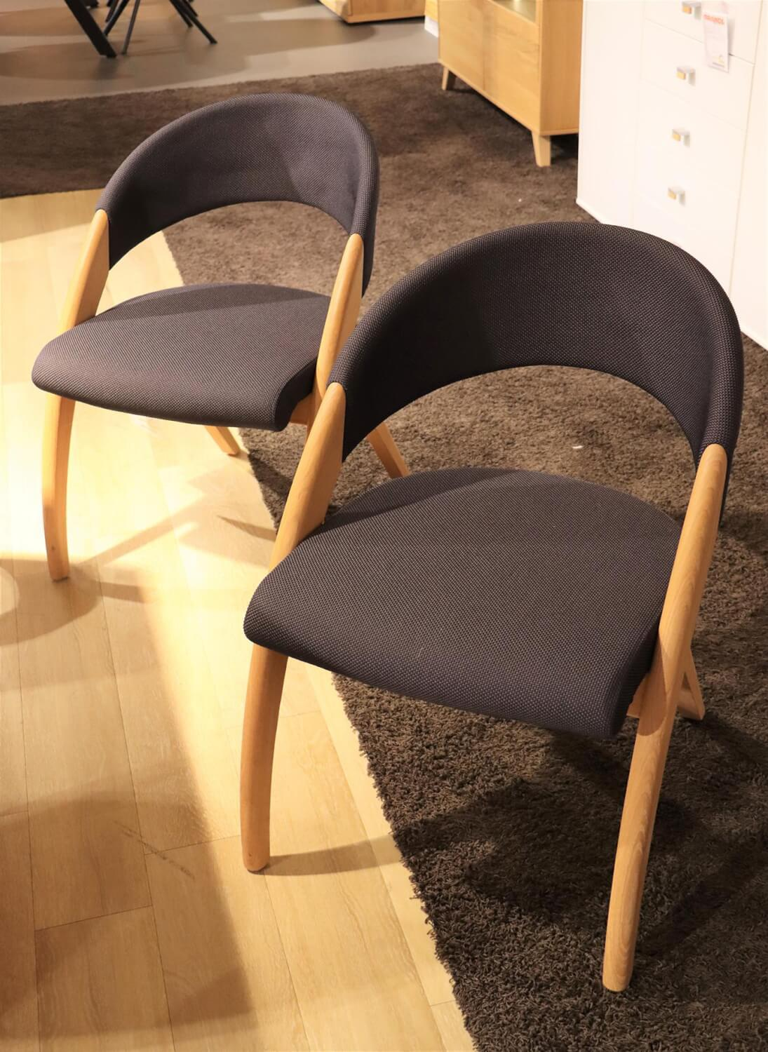 Venjakob - 6er-Set Stuhl Stoff Rom Dunkelblau Santanaeiche Hell Geölt - 2