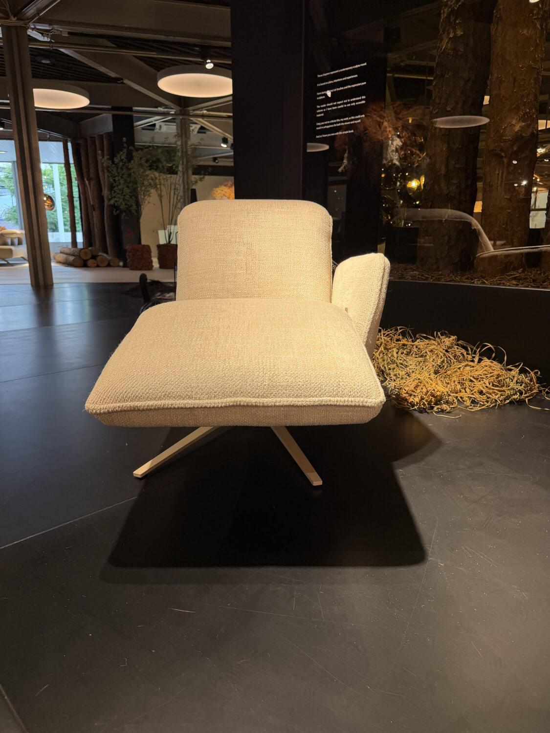 himolla - Relaxliege 7658 Stoff 20 Labomba Carrara Beige Sternfuß Metall Beige Mit Schaukelfunktion - 10