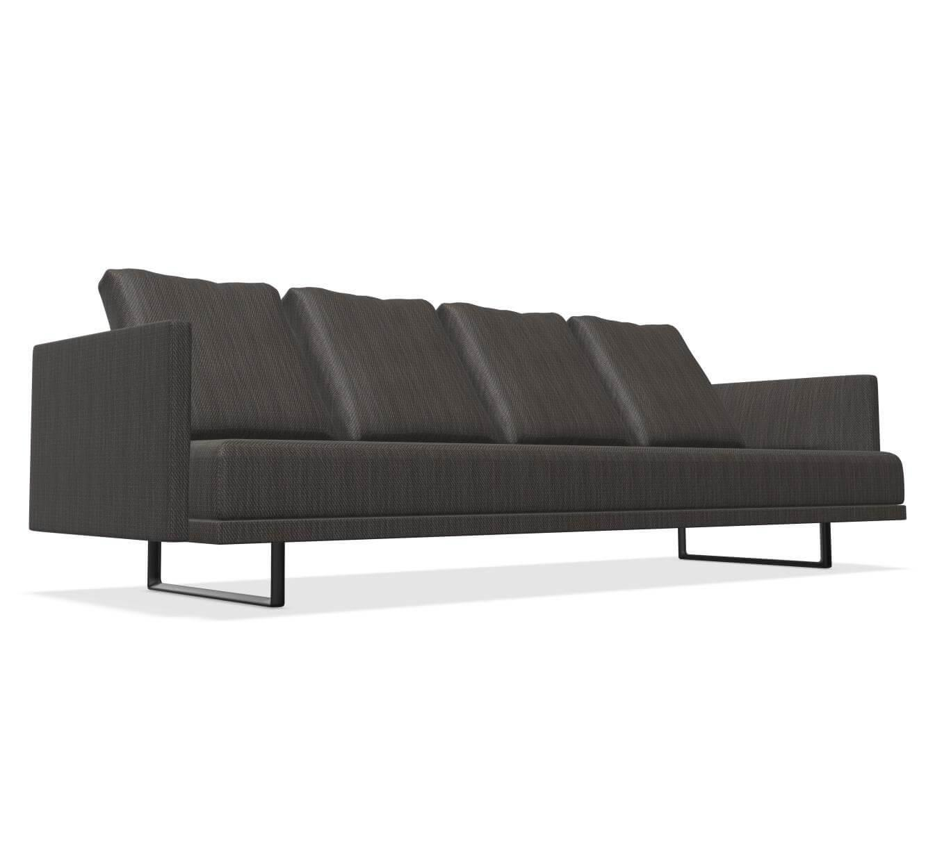 Sofa Prime Time 490-30 Stoff Bogar Farbe Nightshade Kufen Aluminium Matt Pulverbeschichtet Schwarz