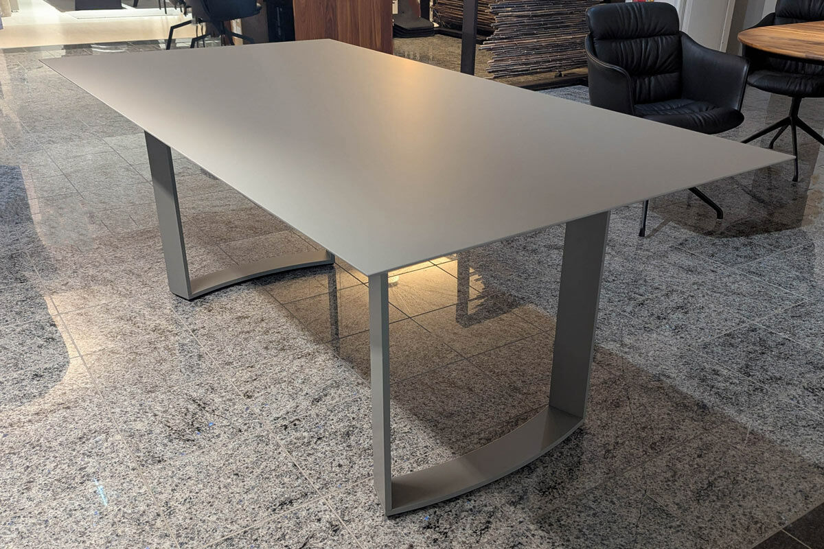 Bacher - Esstisch Mirado Ausziehbar Tischplatte Fenix NTM Taupe Gestell Lack Matt Taupe - 5
