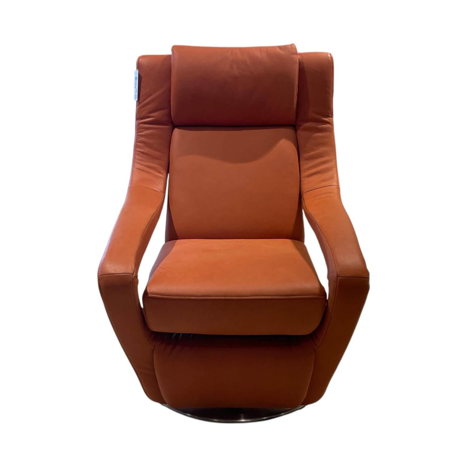 Koinor - Funktionssessel Yoko No2 Leder C Revolution Paprika Orange Drehteller Nickel Satiniert Motorisch Verstellbar - 1