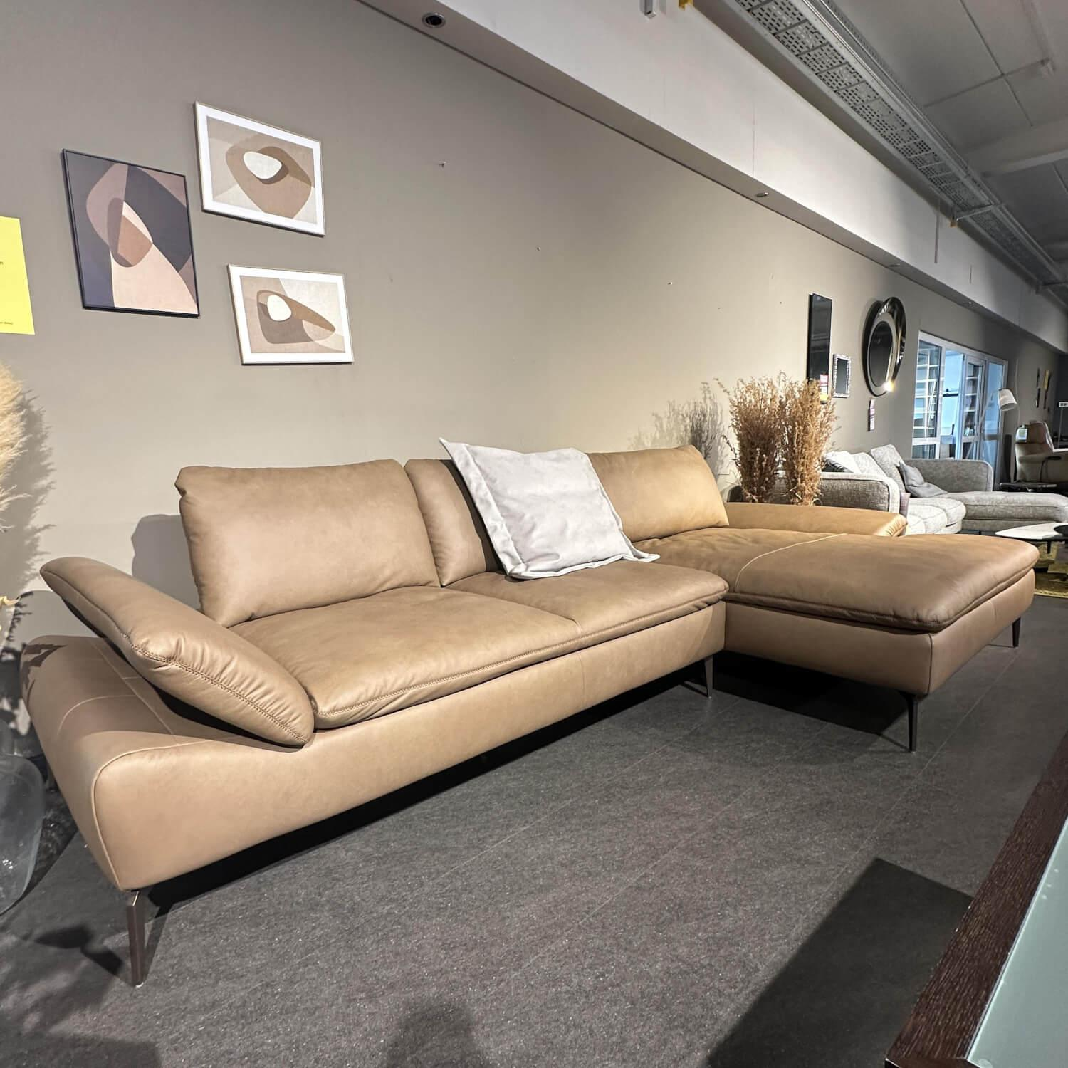 W. Schillig - Ecksofa Montefano Bezug Leder Z6921 Fango Beige Mit Sitztiefenverstellung - 3