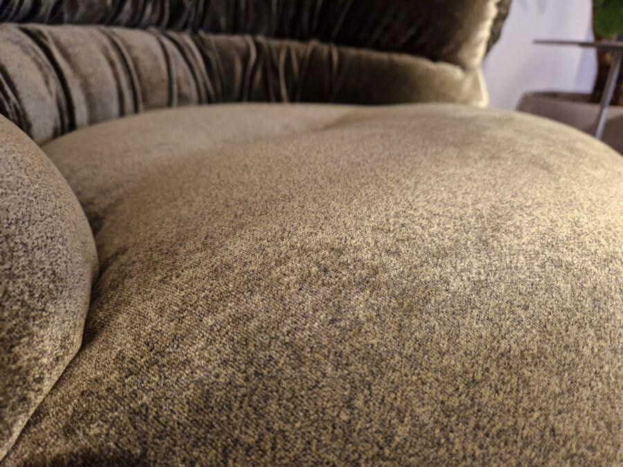 Bretz - Sessel Balaao Stoff  Velour Salvia 66 8439 Grün mit Hocker - 4
