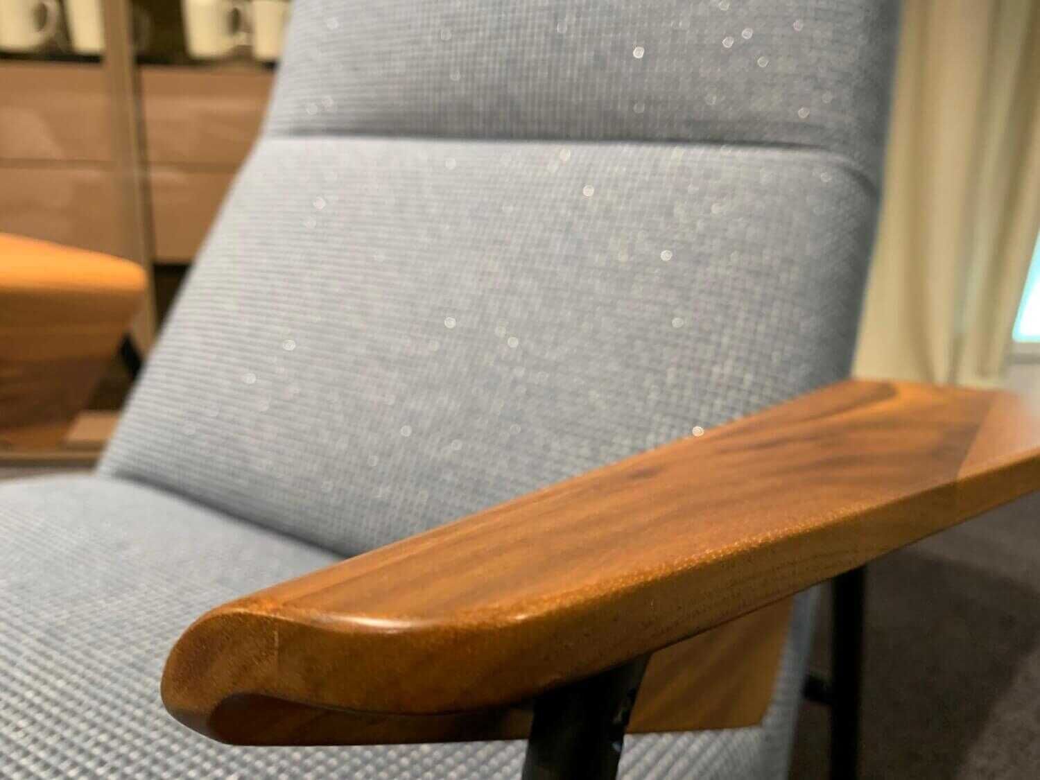 Walter Knoll - Sessel Votteler Chair Stoff 32 Anni 7814 Blau Quarz Untergestell Pulverbeschichtet Schwarz Matt - 3