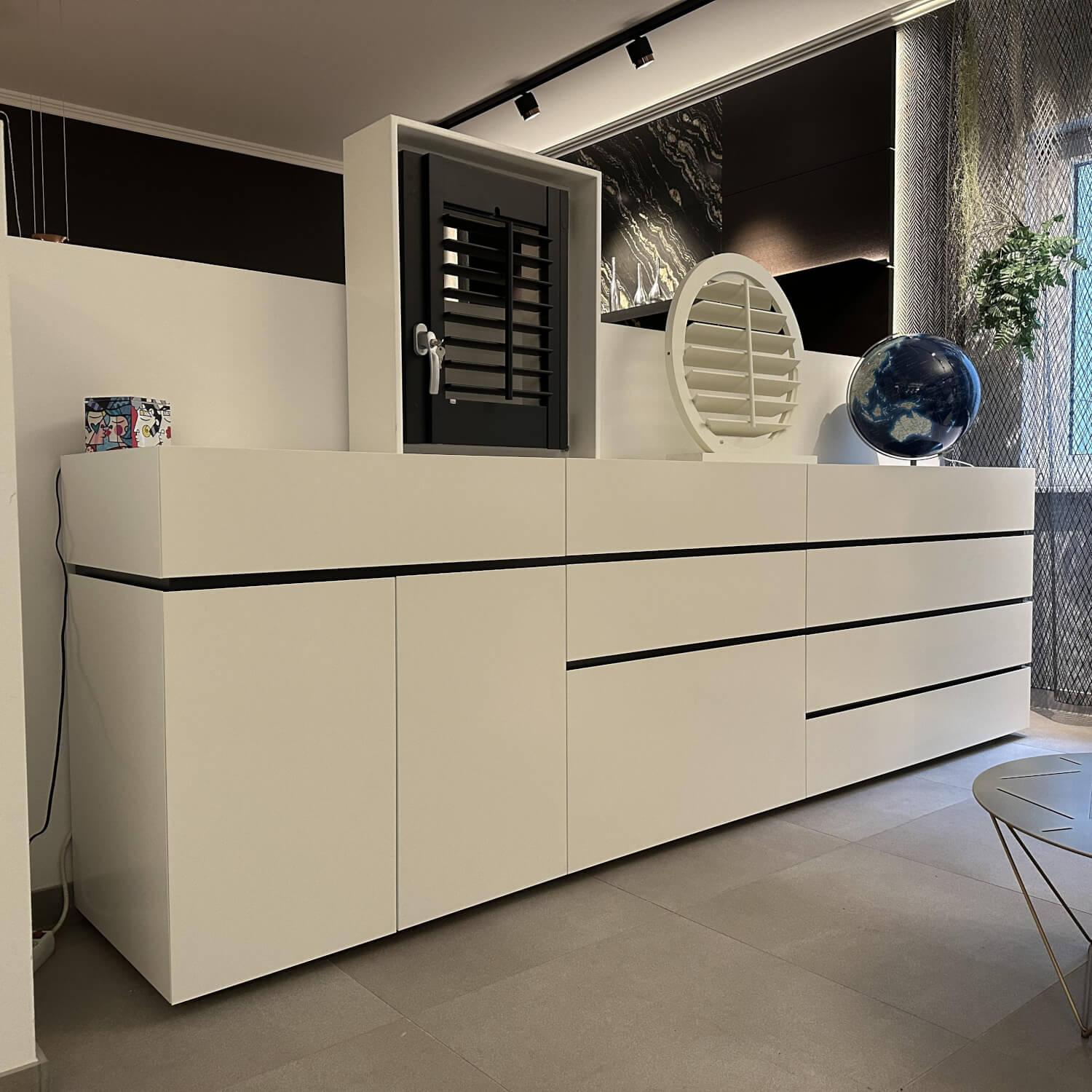 Interlübke - Sideboard Just Cube Bold Front Lack Weiß Korpus Lack Anthrazit - 11