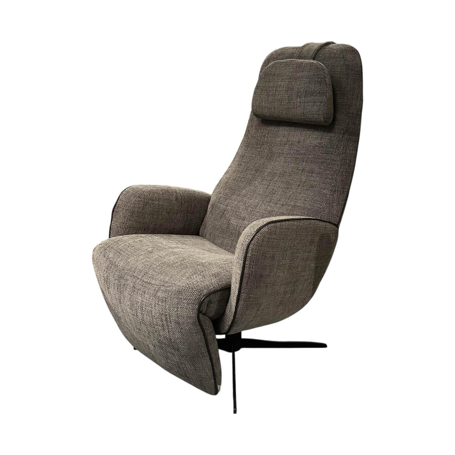 Jori - Relaxsessel Cosy Ghost JR 7790 Stoff Giada C096 3 Blau Grau Meliert 4 Sternfuß Gewellt Matt Schwarz Lackiert - 1