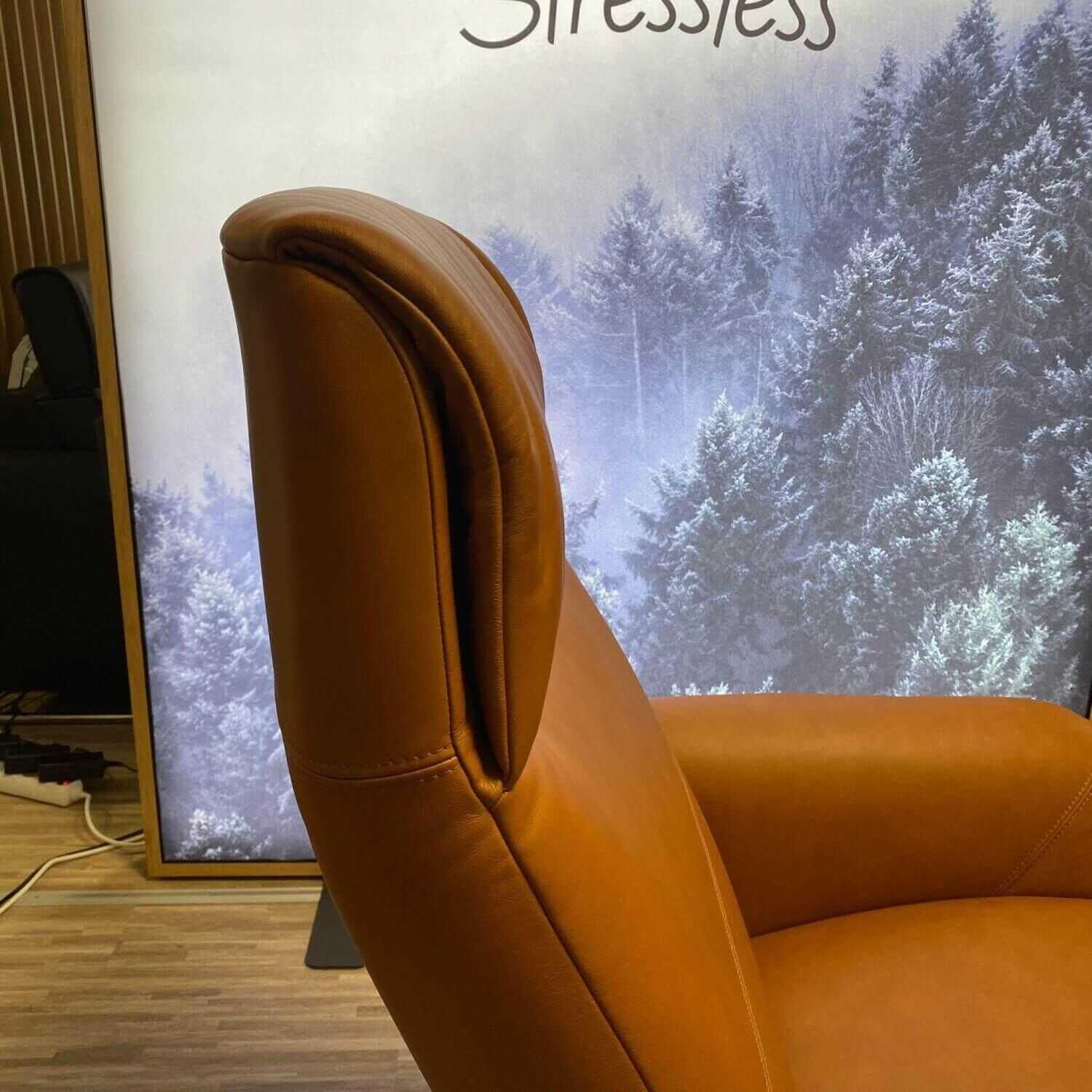 Stressless - Relaxsessel Scott Sirius Leder Paloma New Cognac Fuß Sternfuß Chrom mit Heizung und Massage - 6