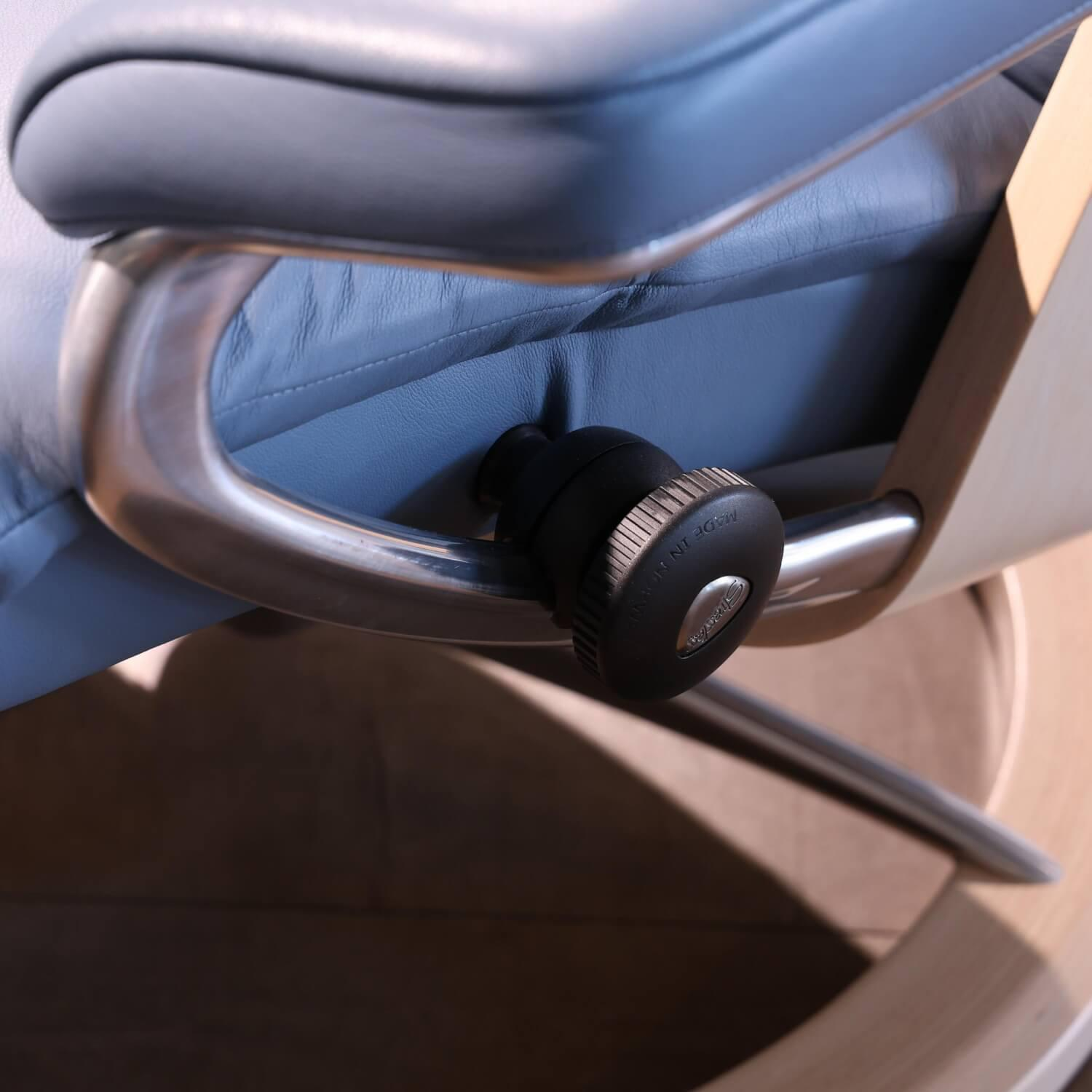 Stressless - Relaxsessel Mit Hocker View S Leder Paloma 094 Sparrow Blue Blau Gestell Signature Holz Whitewash - 7