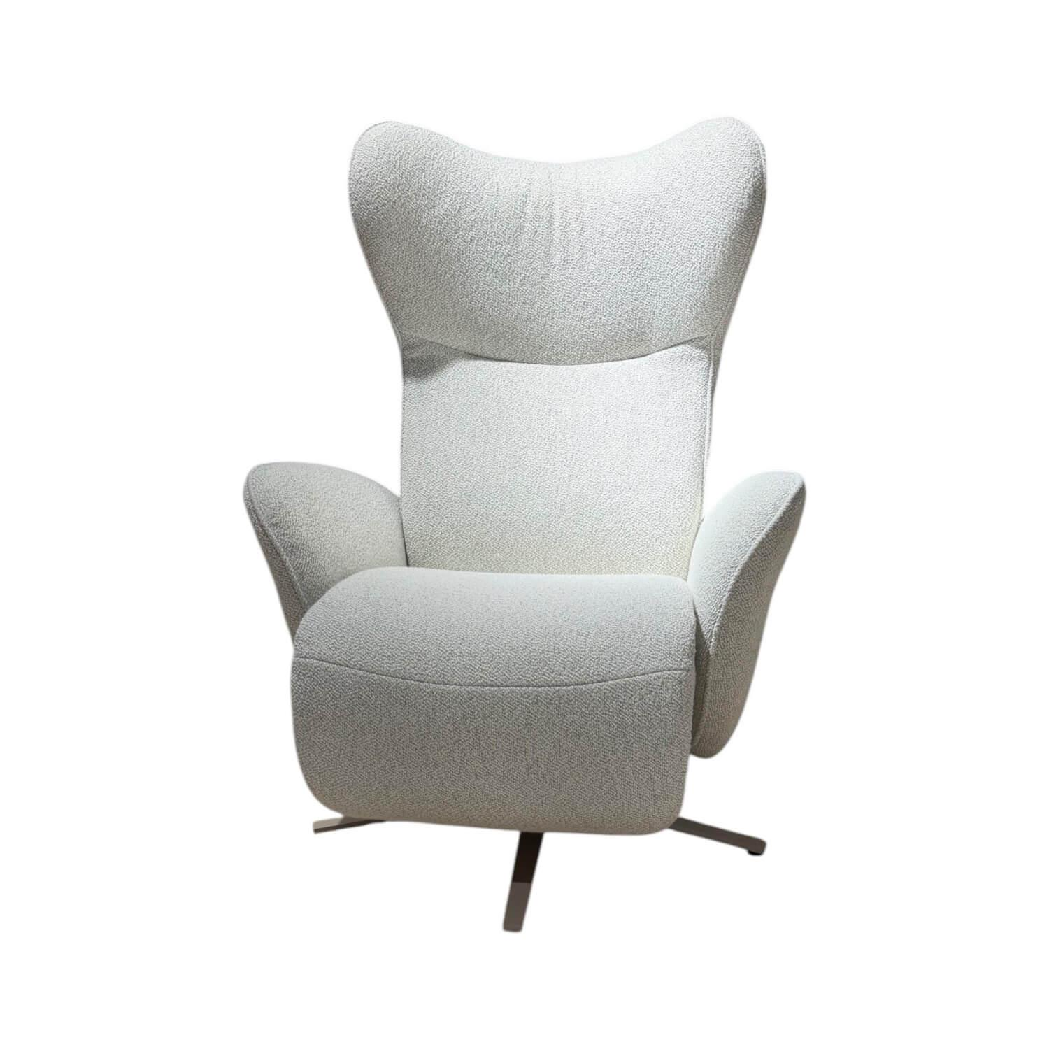 himolla - Relaxsessel 7589 Stoff 24 Crumble Opal Weiß Grau Sternfuß Metall Beige Mit Manueller Verstellung - 1