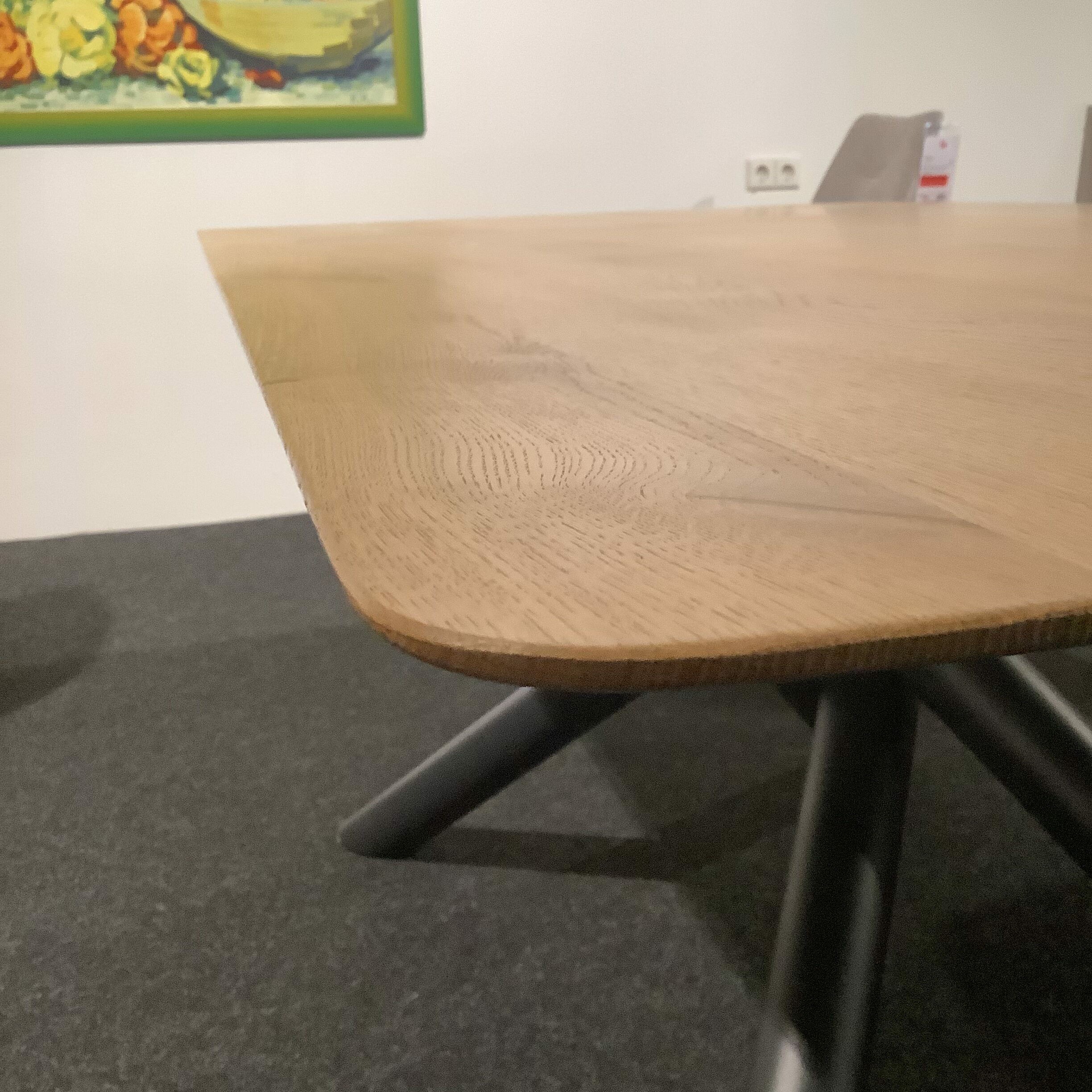 WK Wohnen - Esstisch WK852 Wildeiche Massiv Geölt Gestell Kreuzfuß Metall Schwarz - 2