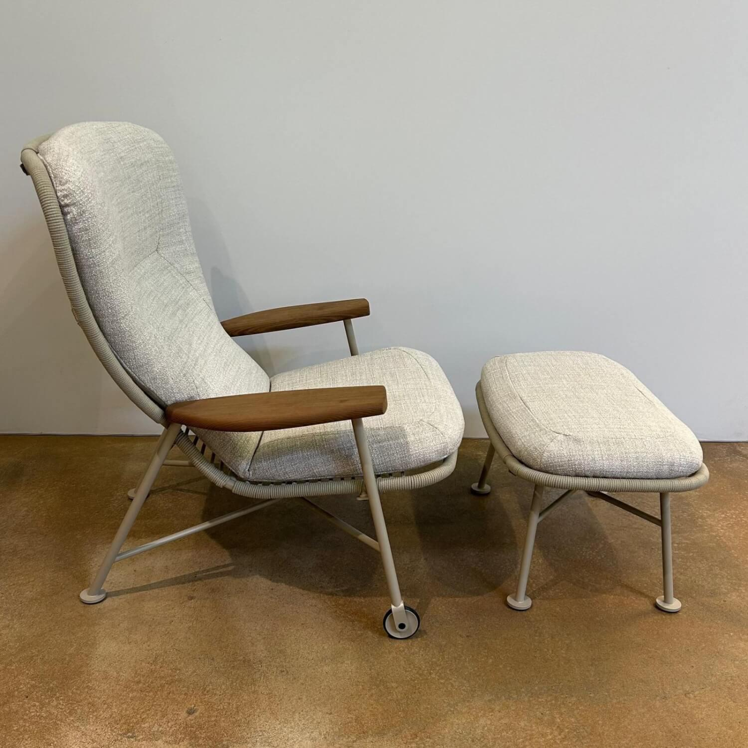 Walter Knoll - Sessel Shinzo Hybrid Outdoor Stoff Portofino Dune Beige Kordel Sand Gestell Metall Sand Beige Pulverbeschichtet Inklusive Hocker - 4