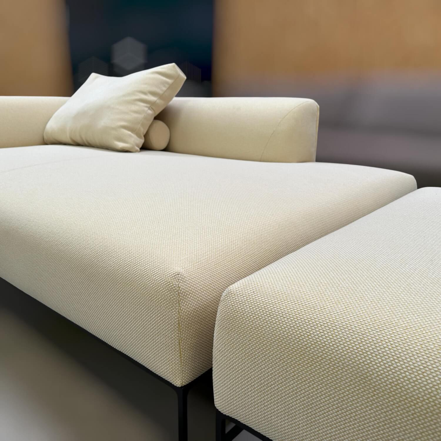 COR - Sofa Mell Lounge Stoff 7009 Maharam Merit Hellgelb Gestell Metall Schwarz Inklusive Kissen Mit Rolle - 5