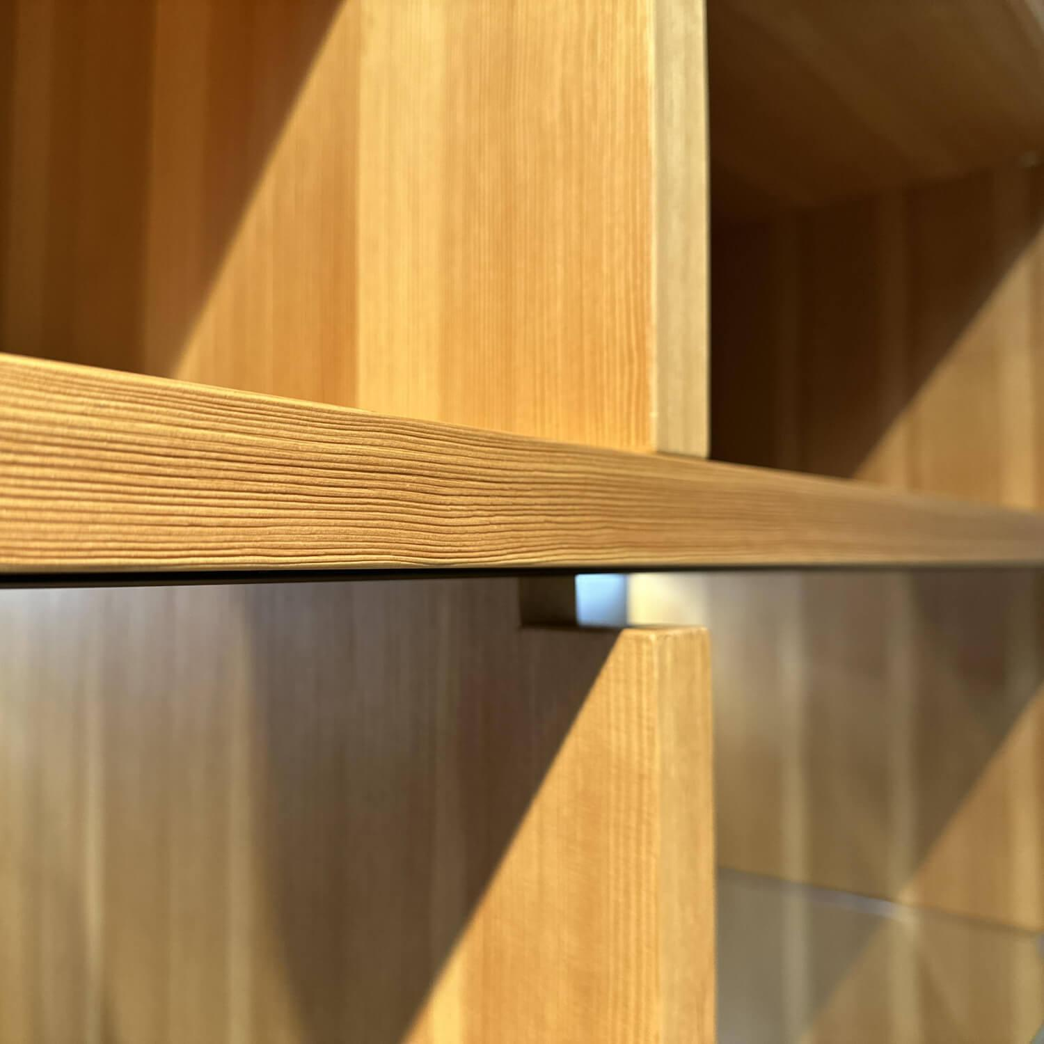 Porro - System Wand Strucktur W30 Hemlock Holz Rückwand L03 Ardesia Schiefer Mit Beleuchtung - 2