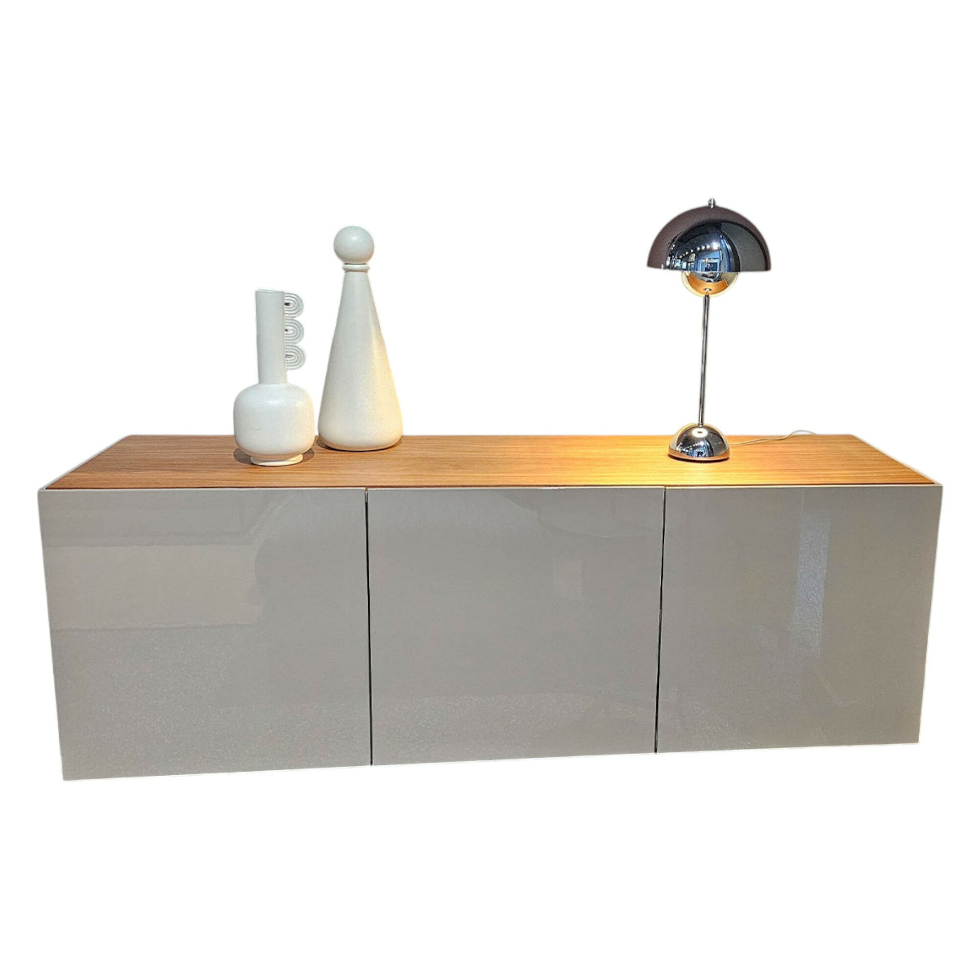 Rolf Benz - Lowboard Wandhängend Stretto MDF Nugat 0301 Grau Matt Lackiert Deckplatte Holzfurnier Farblos Lackiert Ohne Dekoration - 1