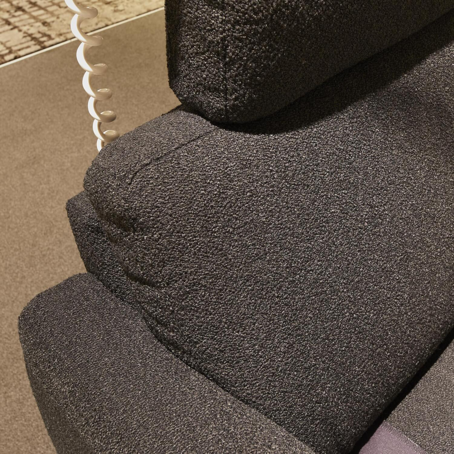 Musterring - Ecksofa MR 385 Bezug Stoff Loop Black Metallfuß Schwarz Matt Mit motorischem Gesamtsitzauszug - 6