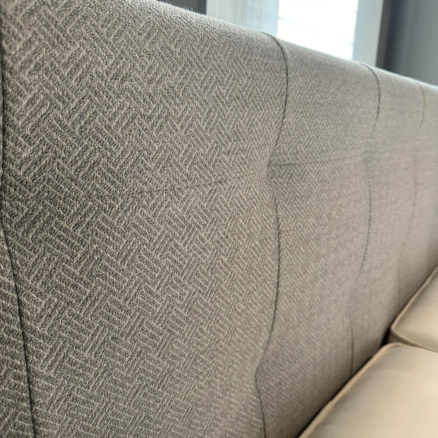 Schramm - Polsterbett Basis Bezug Stoff Luna 1870 Platin Grau Füße Quadratsich Eiche Schwarz Inklusive Matratzen - 6