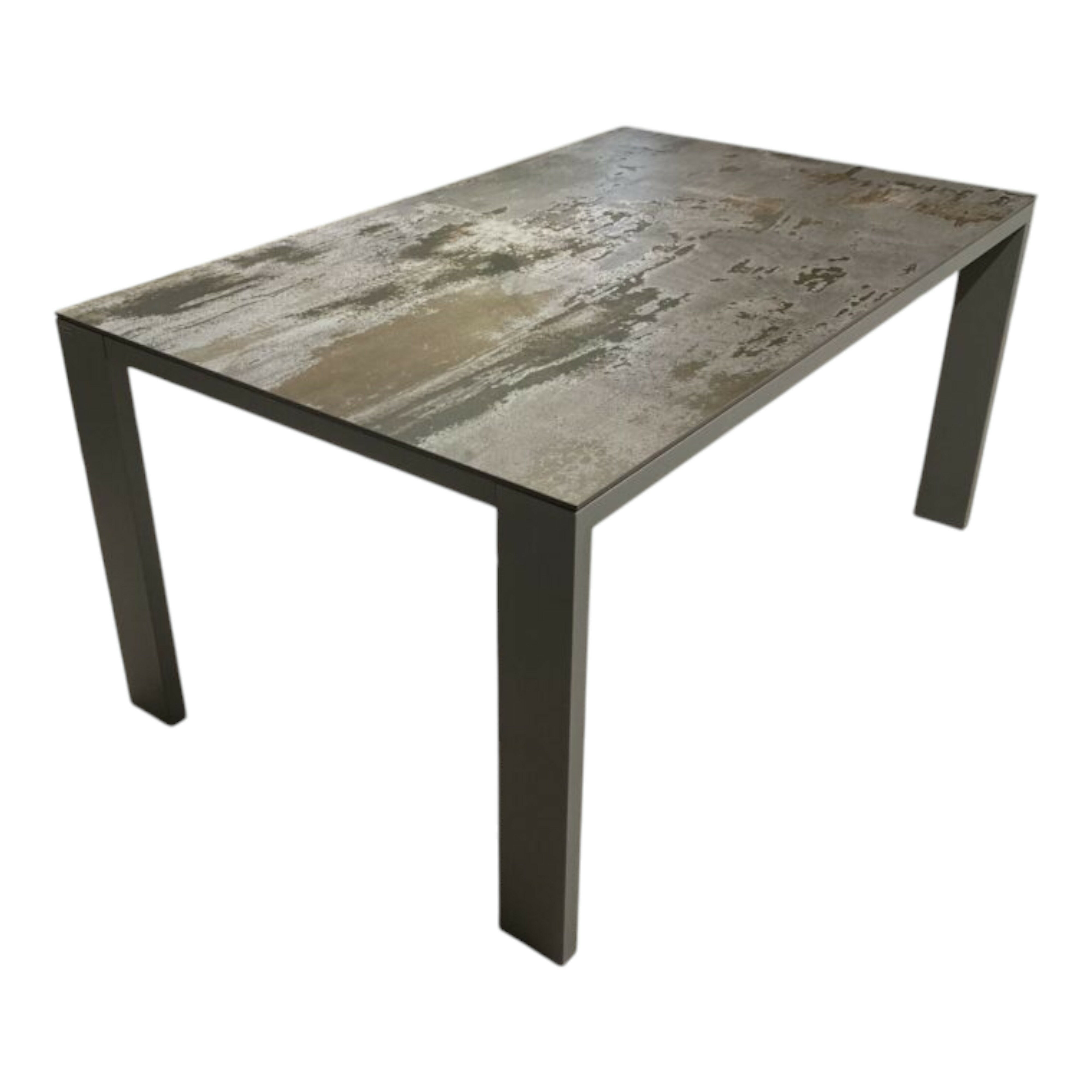 Bert Plantagie - Esstisch Edge Tischplatte Dekton Industrial Trilium Gestell Metall Stahlgrau  - 1