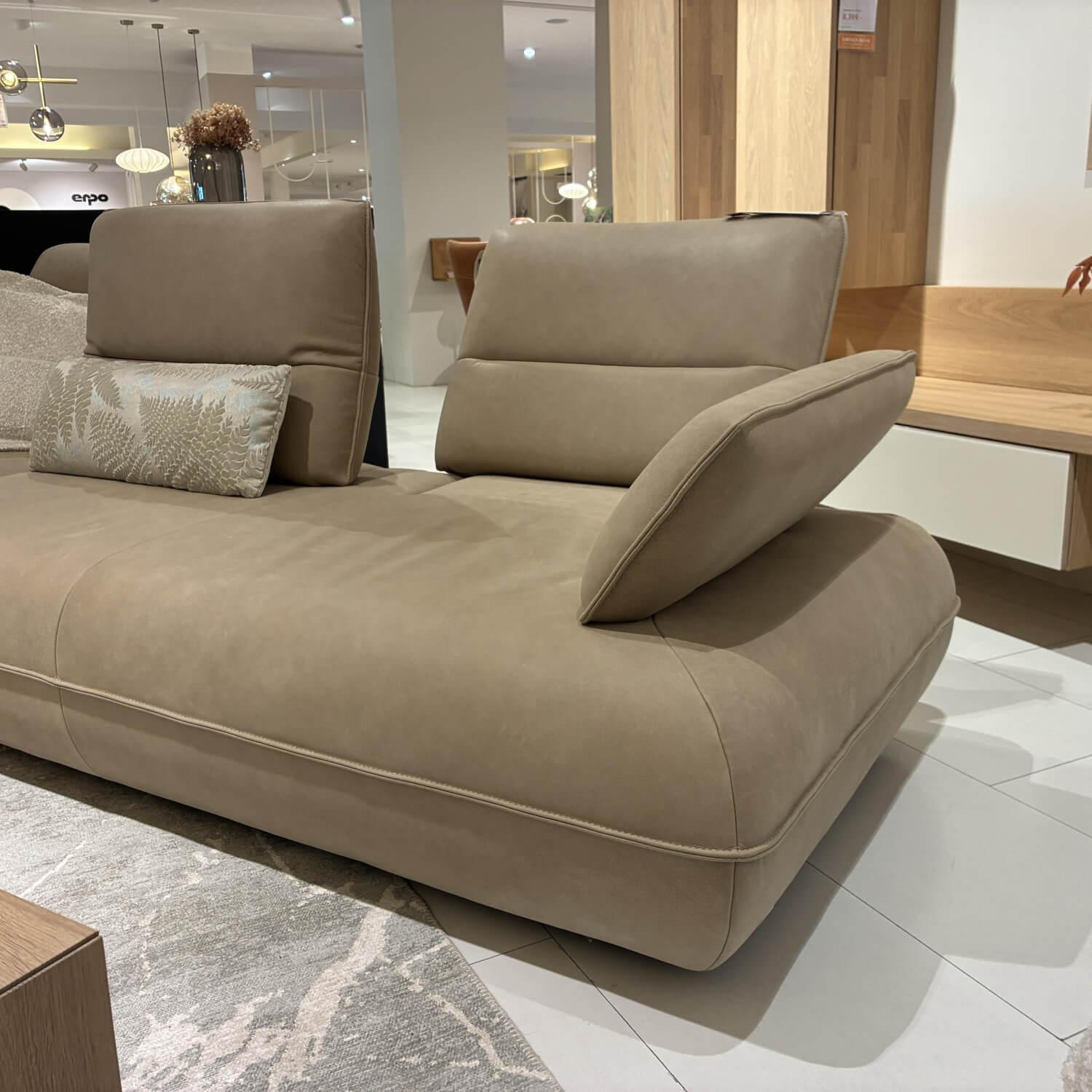 Koinor - Ecksofa Amy 2-Sitzer Leder A-India Jade Braun Füße Kunststoffgleiter - 8