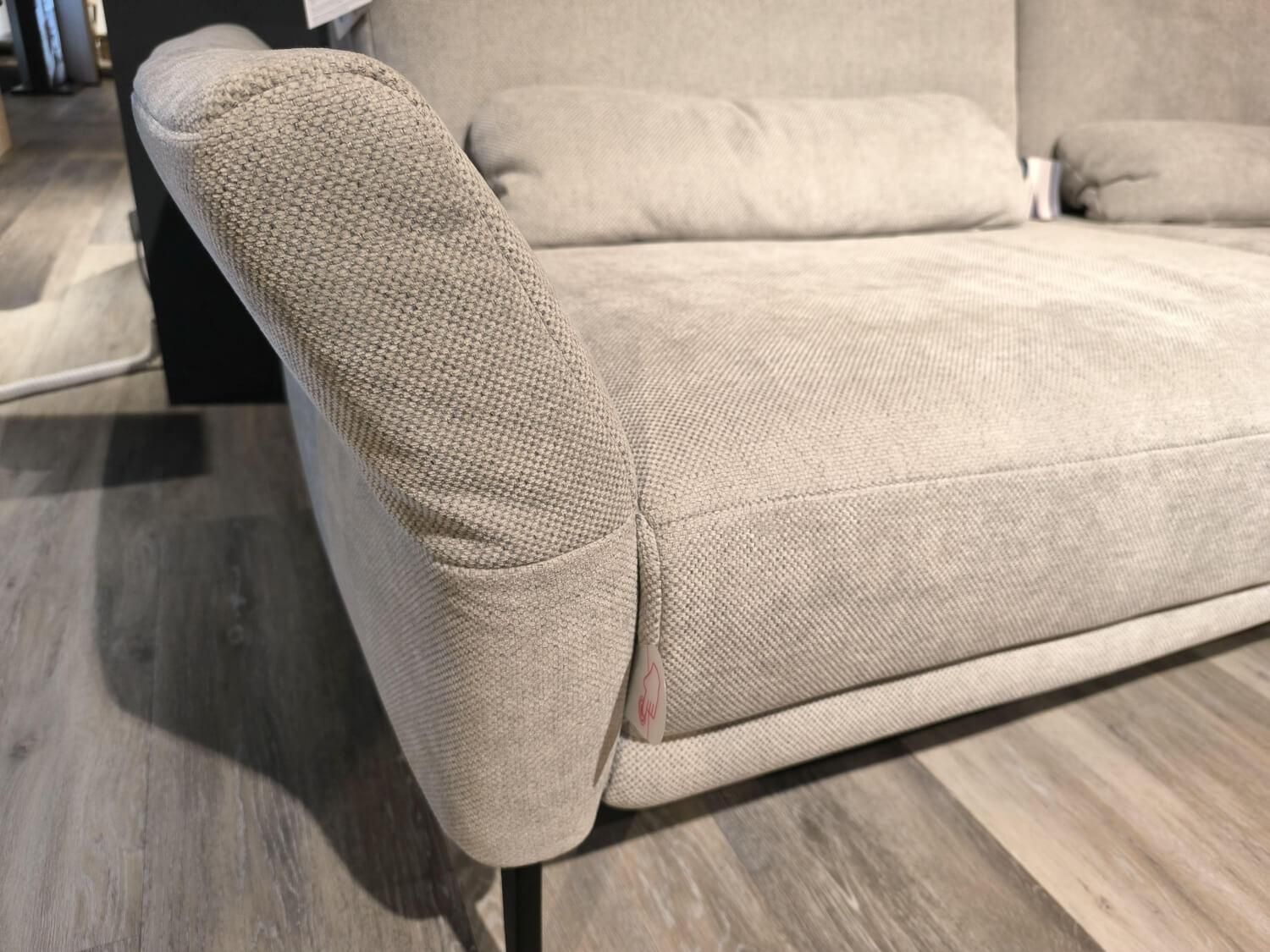 Zehdenick - Ecksofa Mauris Stoff Cody Silver C Grau Fuß Metall Schwarz Inklusive Kissen - 6