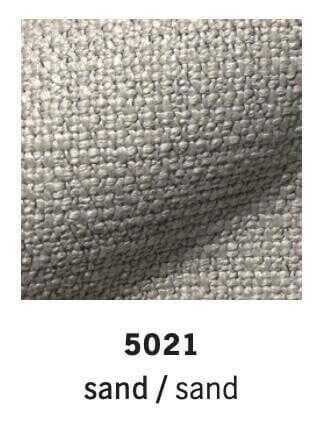 Sofa Mell Stoff 5021 Sand Gestell Stahl Feinstruktur mit 2 Lendenkissen