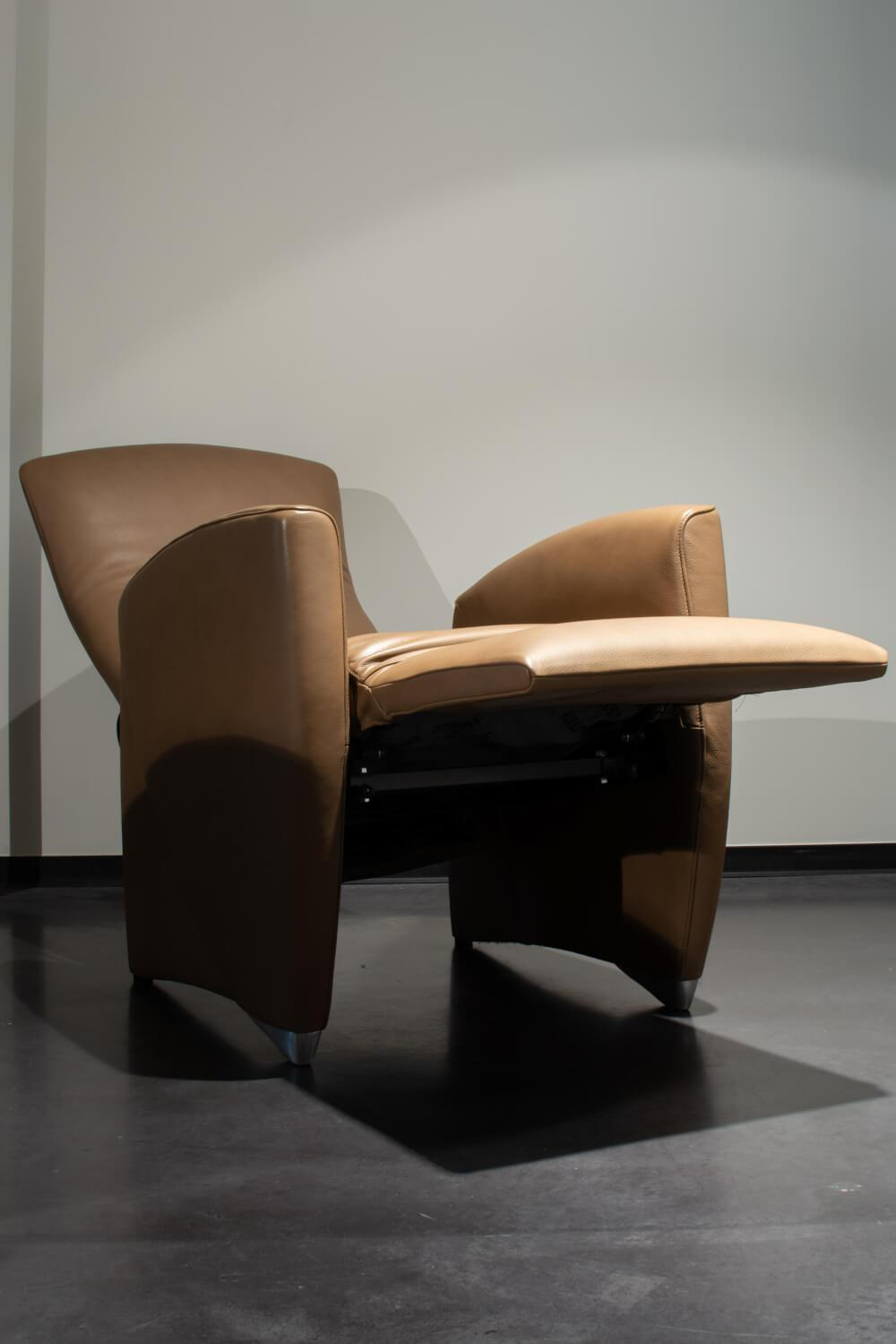 Jori - Relaxsessel Vinci Bezug Leder Select Rust Dekorative Beine Buche Schwarz - 4