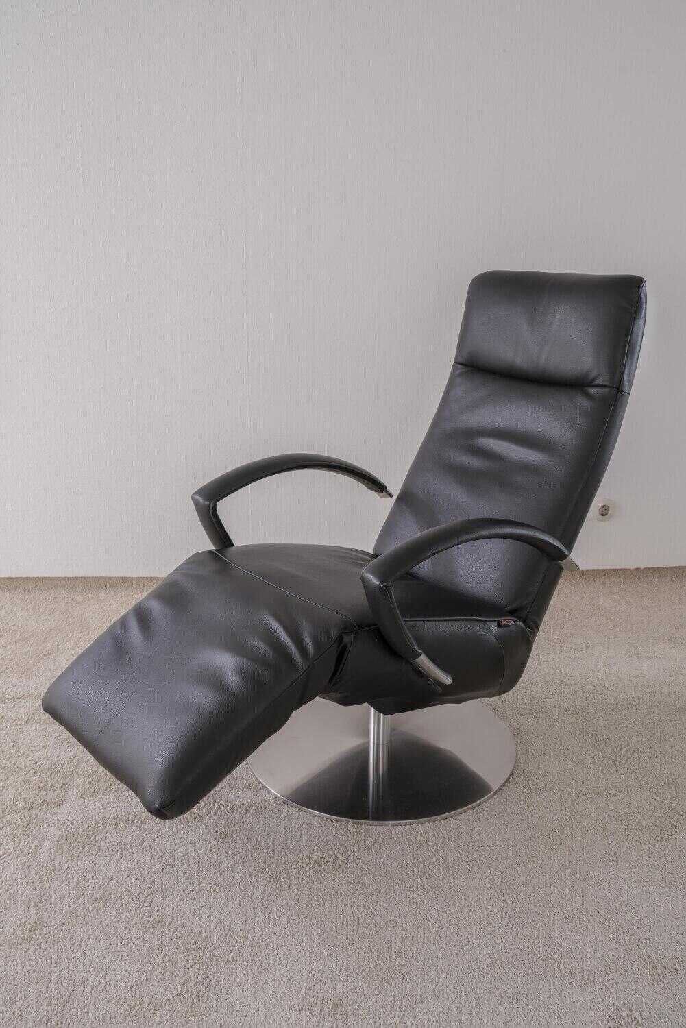 Strässle - Sessel David Leder Schwarz motorische Relaxfunktion - 3