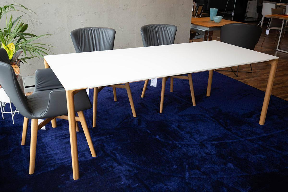 Esstisch Boiacca Wood Tischplatte Laminiert Pure White Beine Eiche Hell