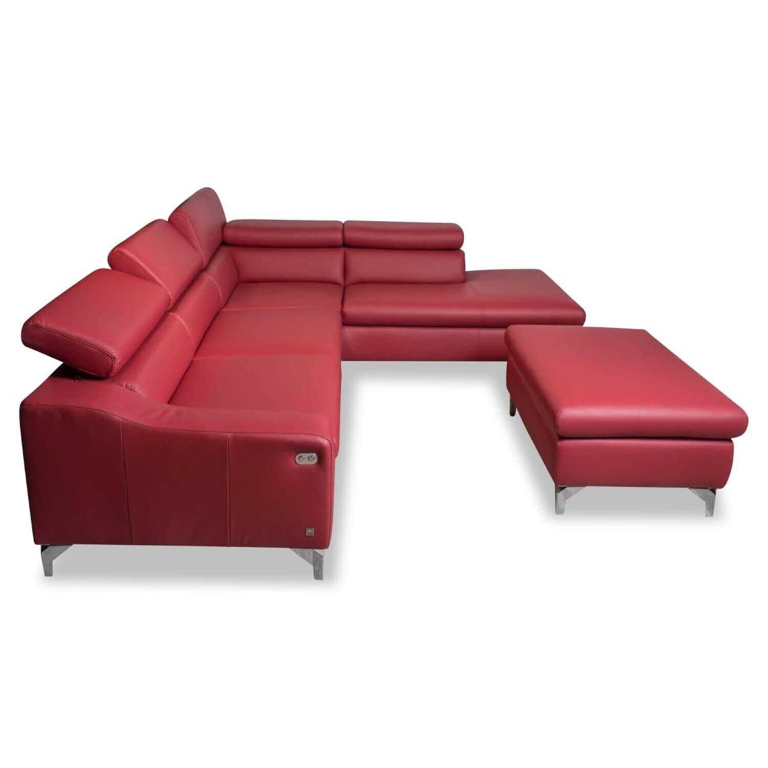 Musterring - Ecksofa MR 4775 Leder Rot Relaxfunktion - 7